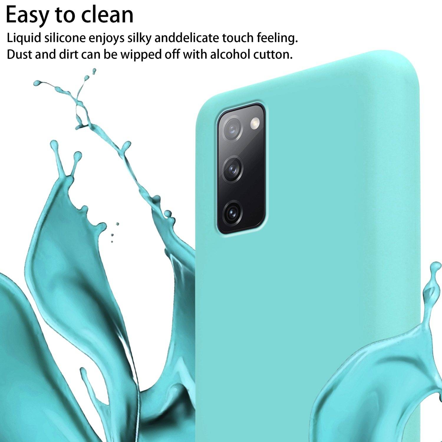 Cadorabo Schutzhülle für Samsung Galaxy S20 FE Hülle in Türkis Handykette Etui längenverstellbar Kordel Band