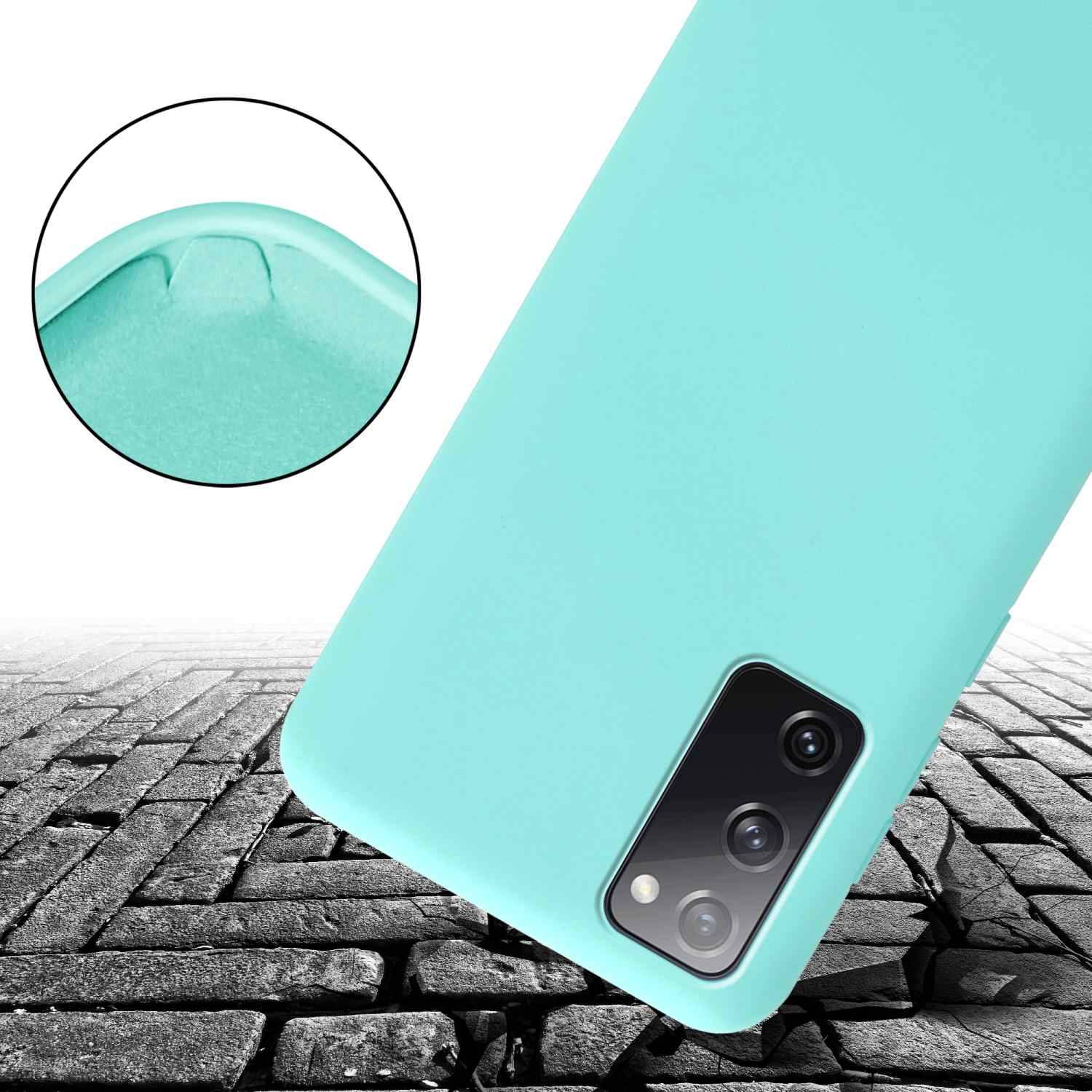 Cadorabo Schutzhülle für Samsung Galaxy S20 FE Hülle in Türkis Handykette Etui längenverstellbar Kordel Band