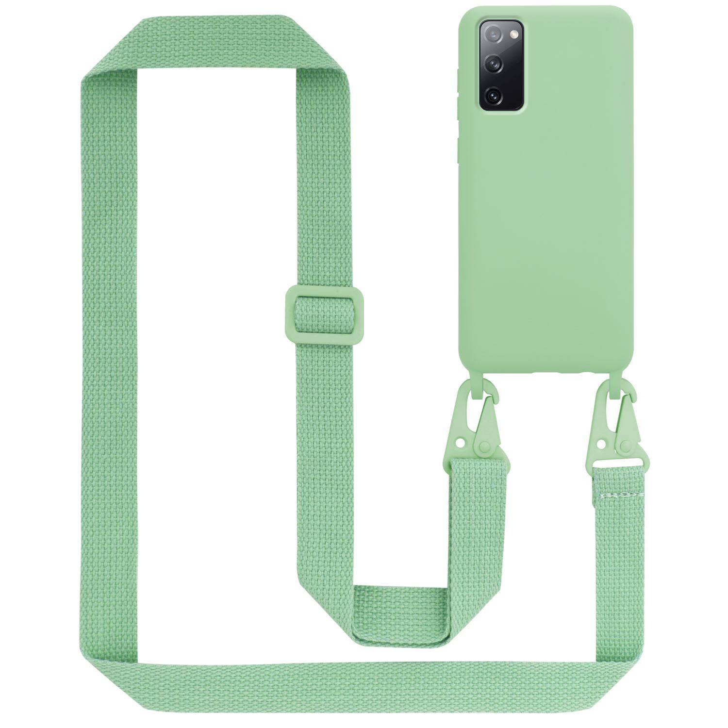 Cadorabo Schutzhülle für Samsung Galaxy S20 FE Hülle in Grün Handykette Etui längenverstellbar Kordel Band