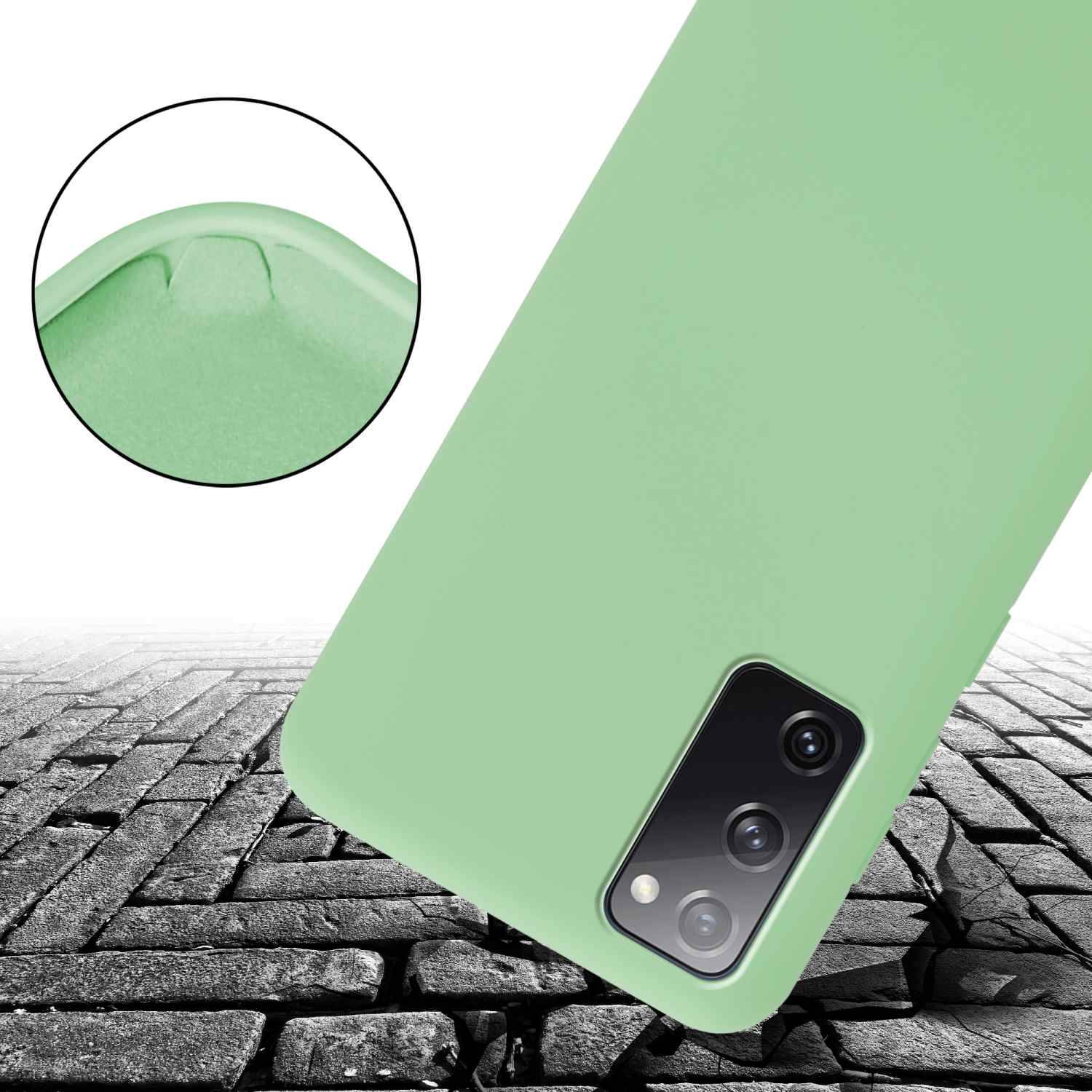 Cadorabo Schutzhülle für Samsung Galaxy S20 FE Hülle in Grün Handykette Etui längenverstellbar Kordel Band