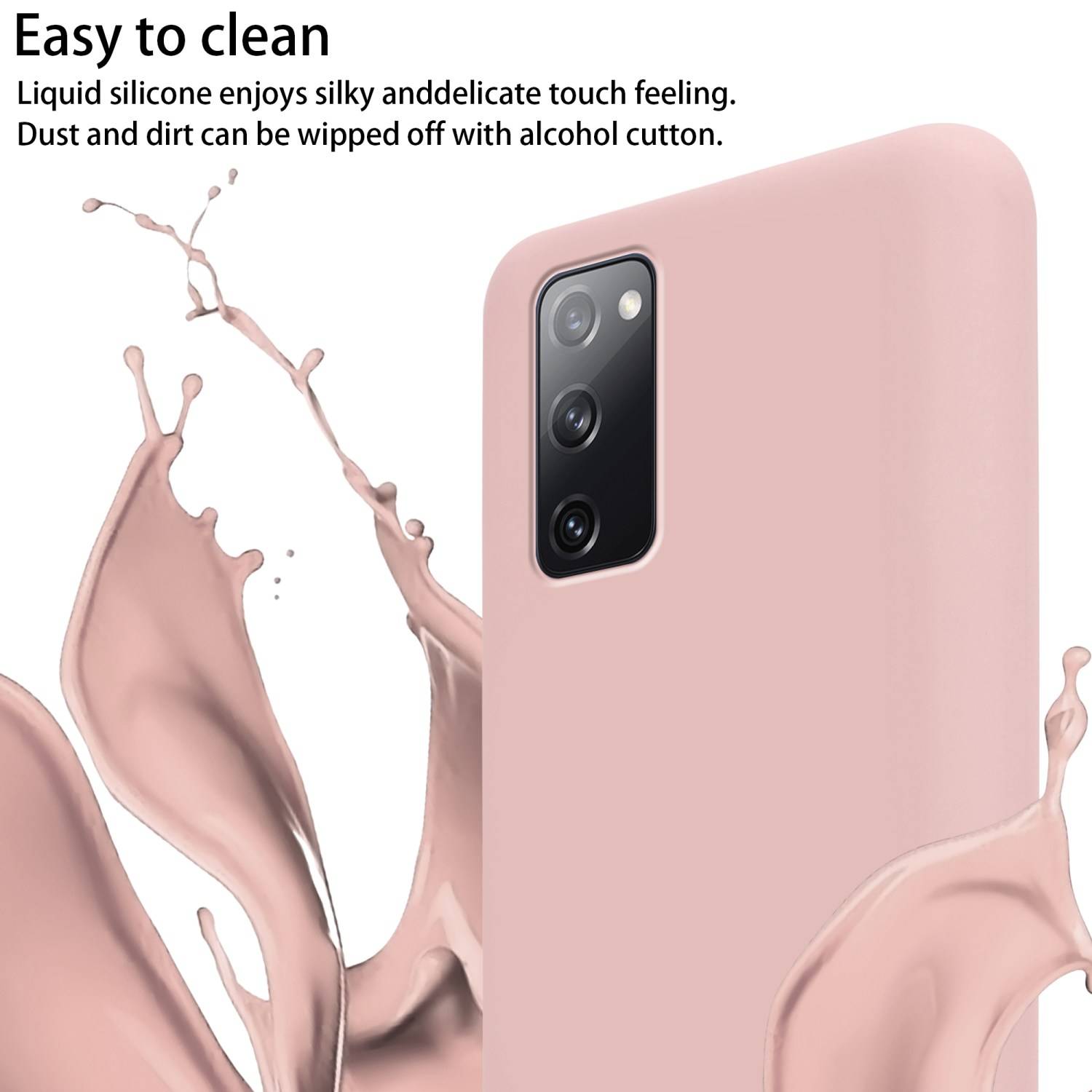 Cadorabo Schutzhülle für Samsung Galaxy S20 FE Hülle in Rosa Handykette Etui längenverstellbar Kordel Band