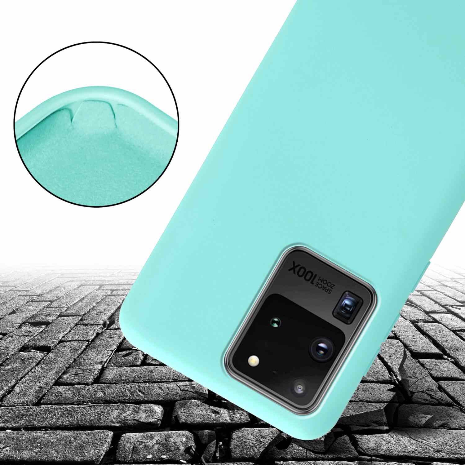 Cadorabo Schutzhülle für Samsung Galaxy S20 ULTRA Hülle in Türkis Handykette Etui längenverstellbar Kordel Band