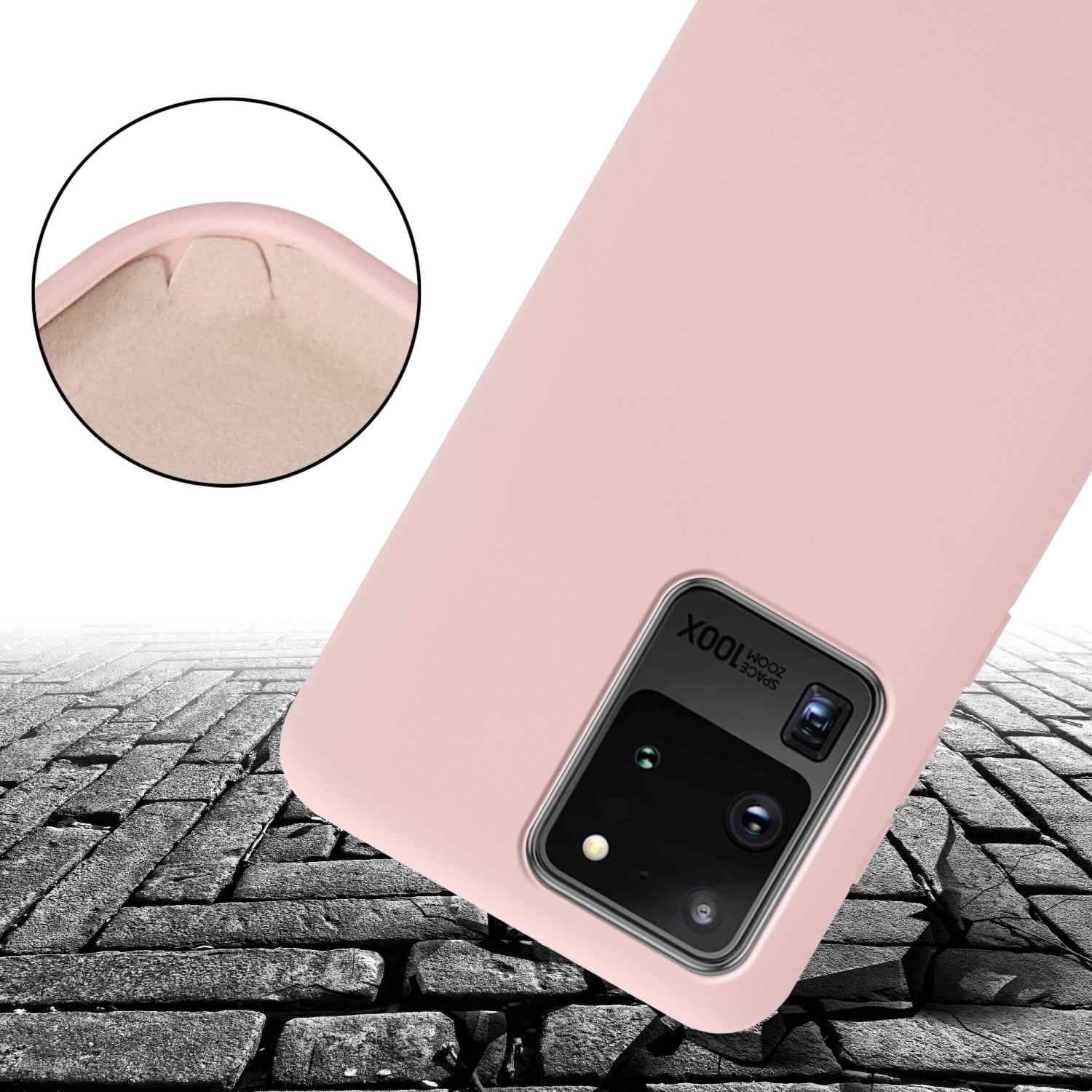 Cadorabo Schutzhülle für Samsung Galaxy S20 ULTRA Hülle in Rosa Handykette Etui längenverstellbar Kordel Band