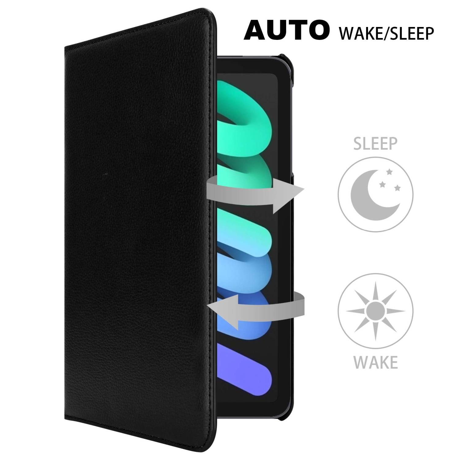 Cadorabo Hülle für Apple iPad MINI 6 (8.3 Zoll) Tablet Schutz Hülle in Schwarz Schutzhülle Etui Case Tasche Cover