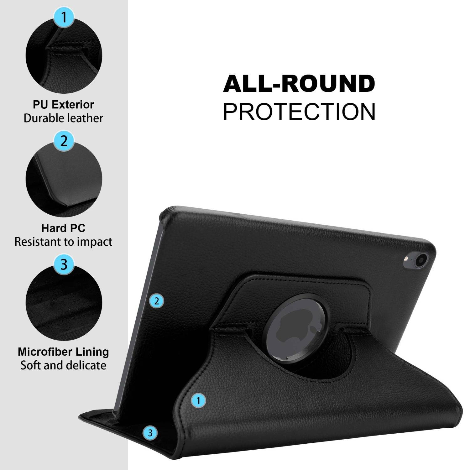 Cadorabo Hülle für Apple iPad MINI 6 (8.3 Zoll) Tablet Schutz Hülle in Schwarz Schutzhülle Etui Case Tasche Cover
