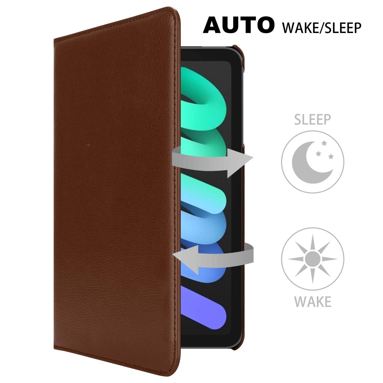 Cadorabo Hülle für Apple iPad MINI 6 (8.3 Zoll) Tablet Schutz Hülle in Braun Schutzhülle Etui Case Tasche Cover