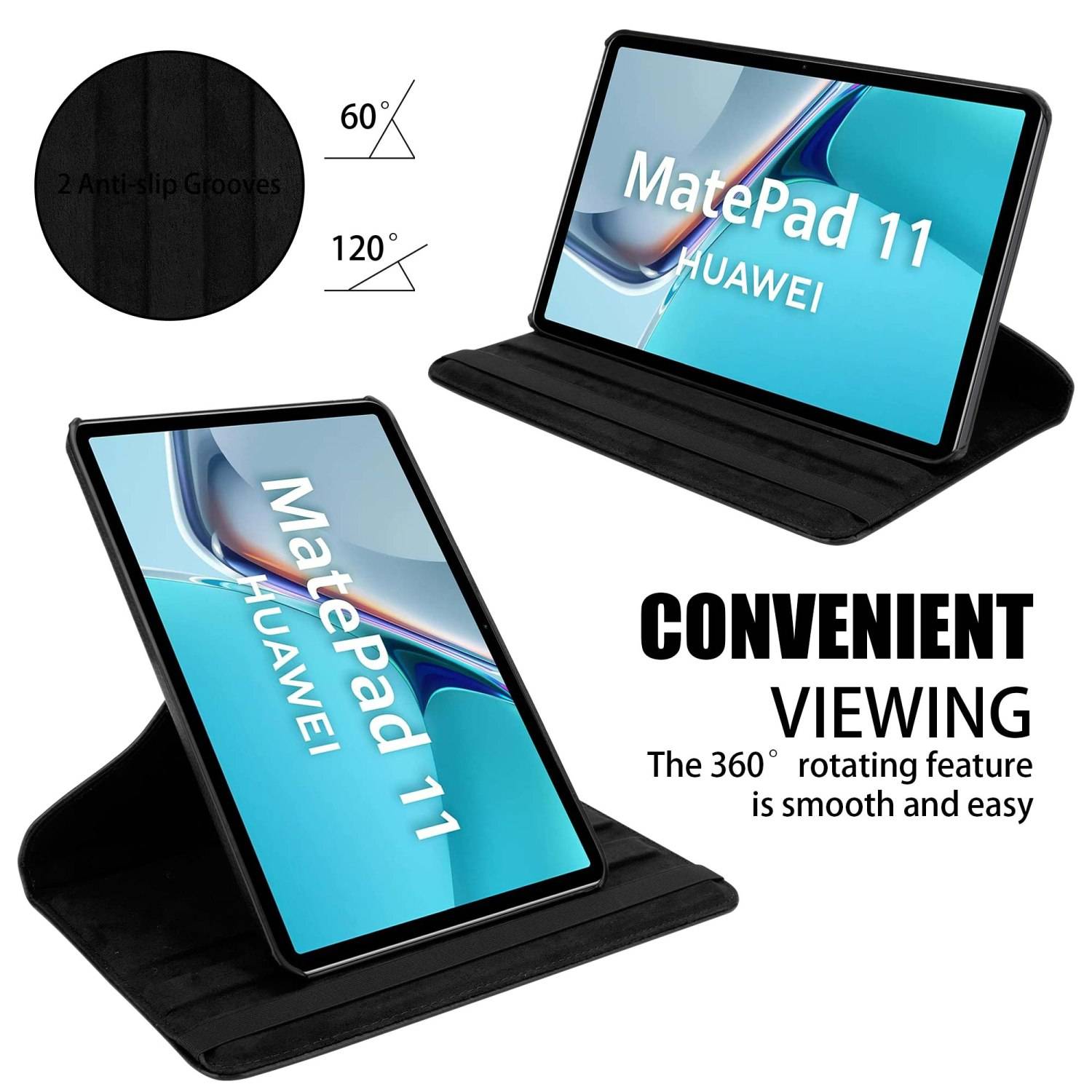 Cadorabo Hülle für Huawei MatePad 11 (10.95 Zoll) Tablet Schutz Hülle in Schwarz Schutzhülle Etui Case Tasche Cover