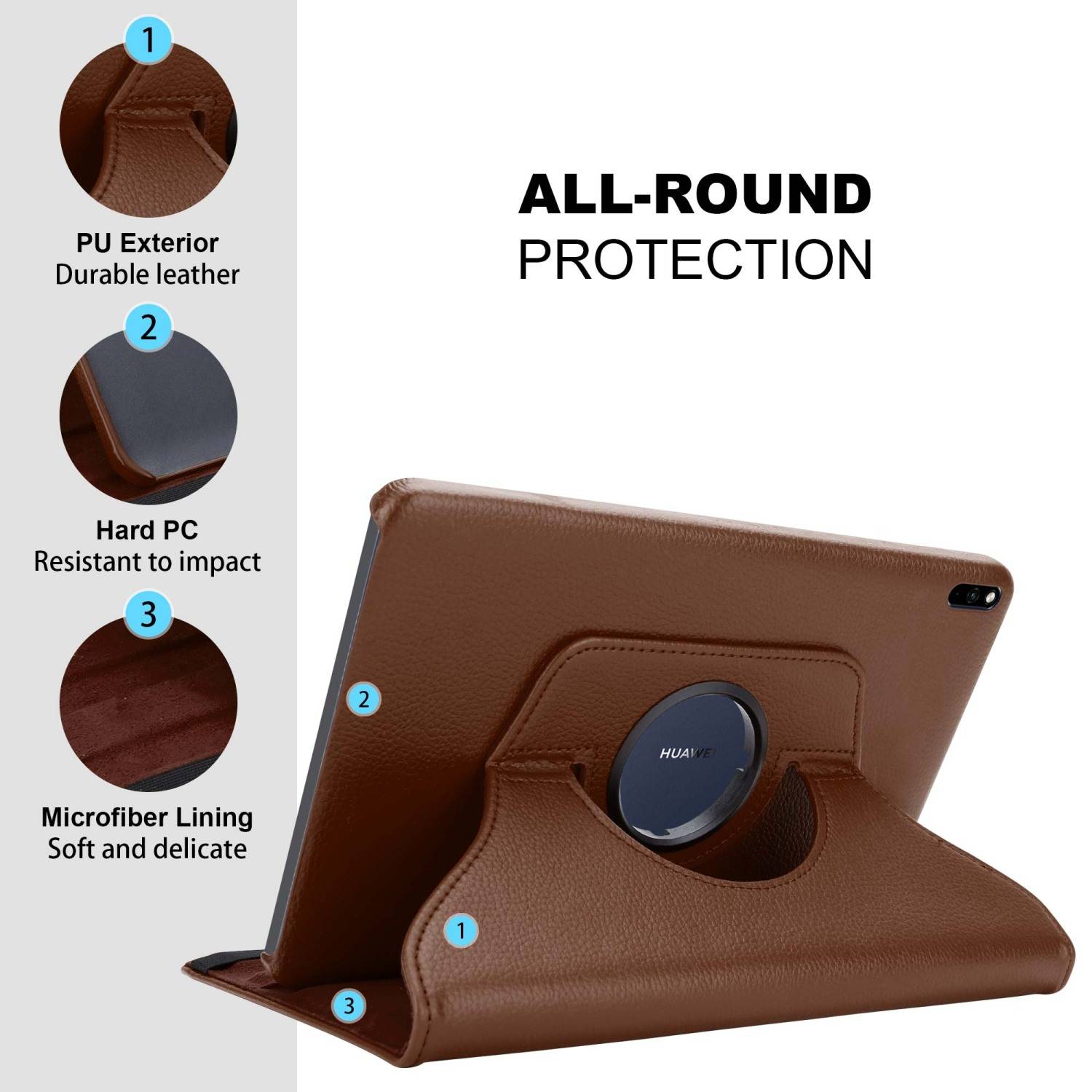 Cadorabo Hülle für Huawei MatePad PRO (10.8 Zoll) Tablet Schutz Hülle in Braun Schutzhülle Etui Case Tasche Cover