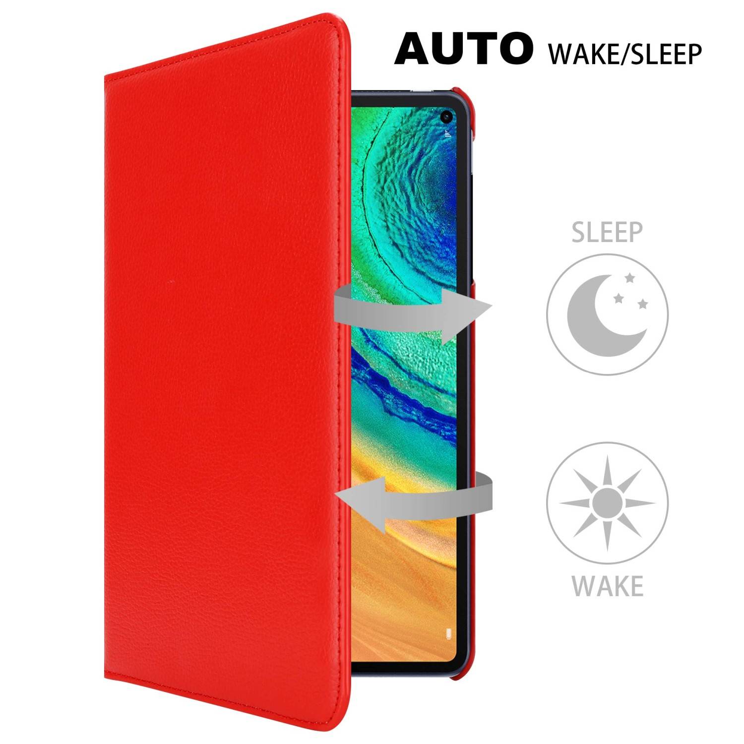 Cadorabo Hülle für Huawei MatePad PRO (10.8 Zoll) Tablet Schutz Hülle in Rot Schutzhülle Etui Case Tasche Cover