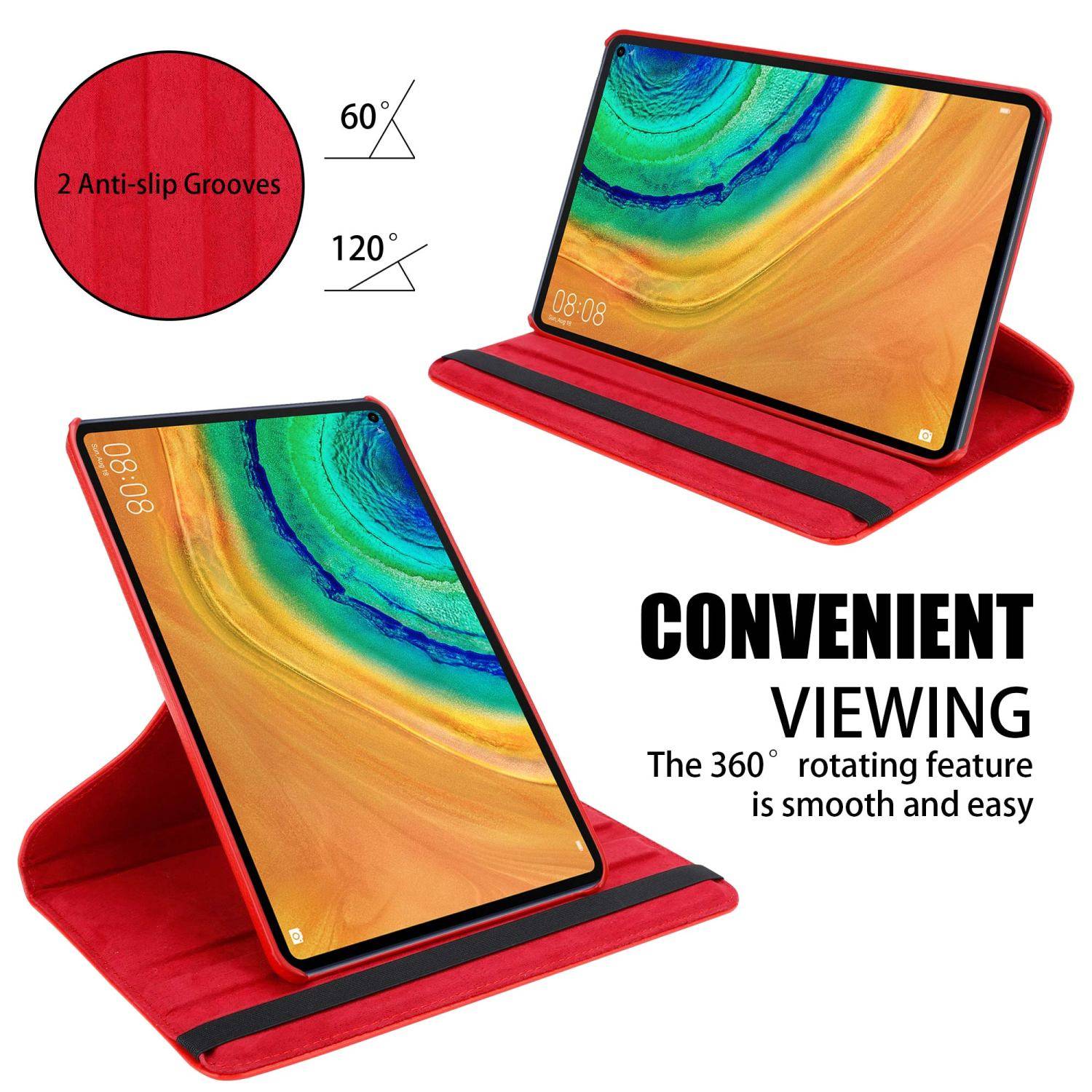 Cadorabo Hülle für Huawei MatePad PRO (10.8 Zoll) Tablet Schutz Hülle in Rot Schutzhülle Etui Case Tasche Cover