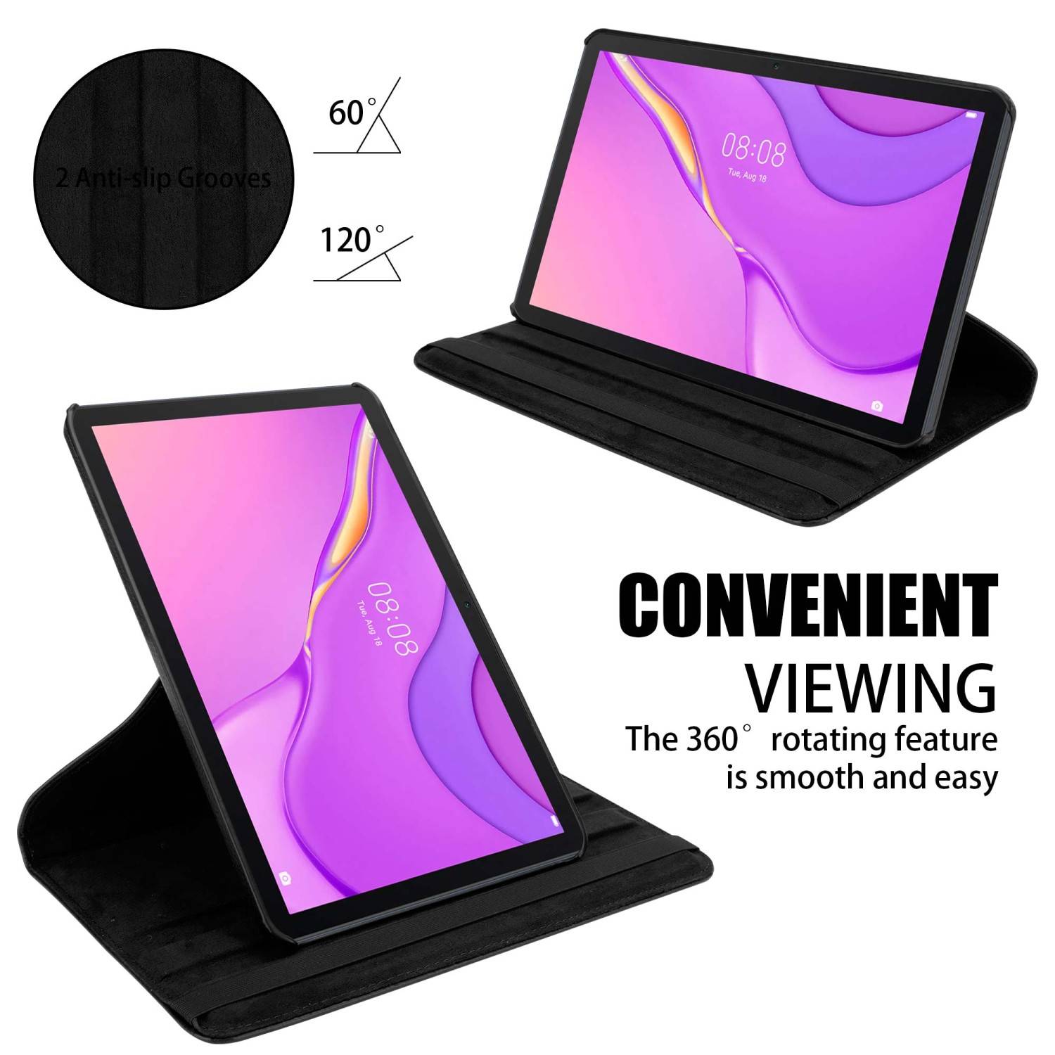 Cadorabo Hülle für Huawei MatePad T 10 (9.7 Zoll) / T 10s (10.1 Zoll) Tablet Schutz Hülle in Schwarz Schutzhülle Etui