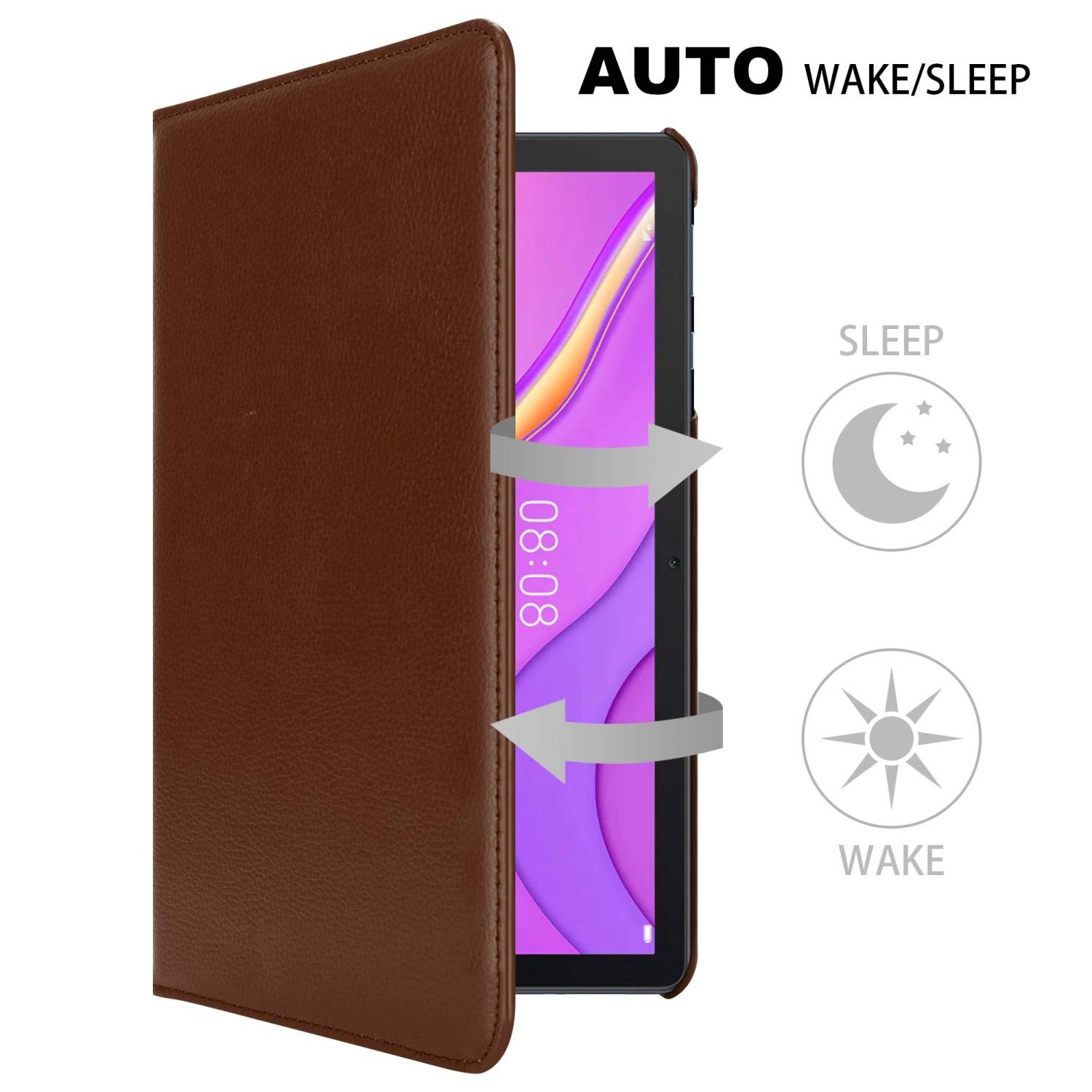 Cadorabo Hülle für Huawei MatePad T 10 (9.7 Zoll) / T 10s (10.1 Zoll) Tablet Schutz Hülle in Braun Schutzhülle Etui Case