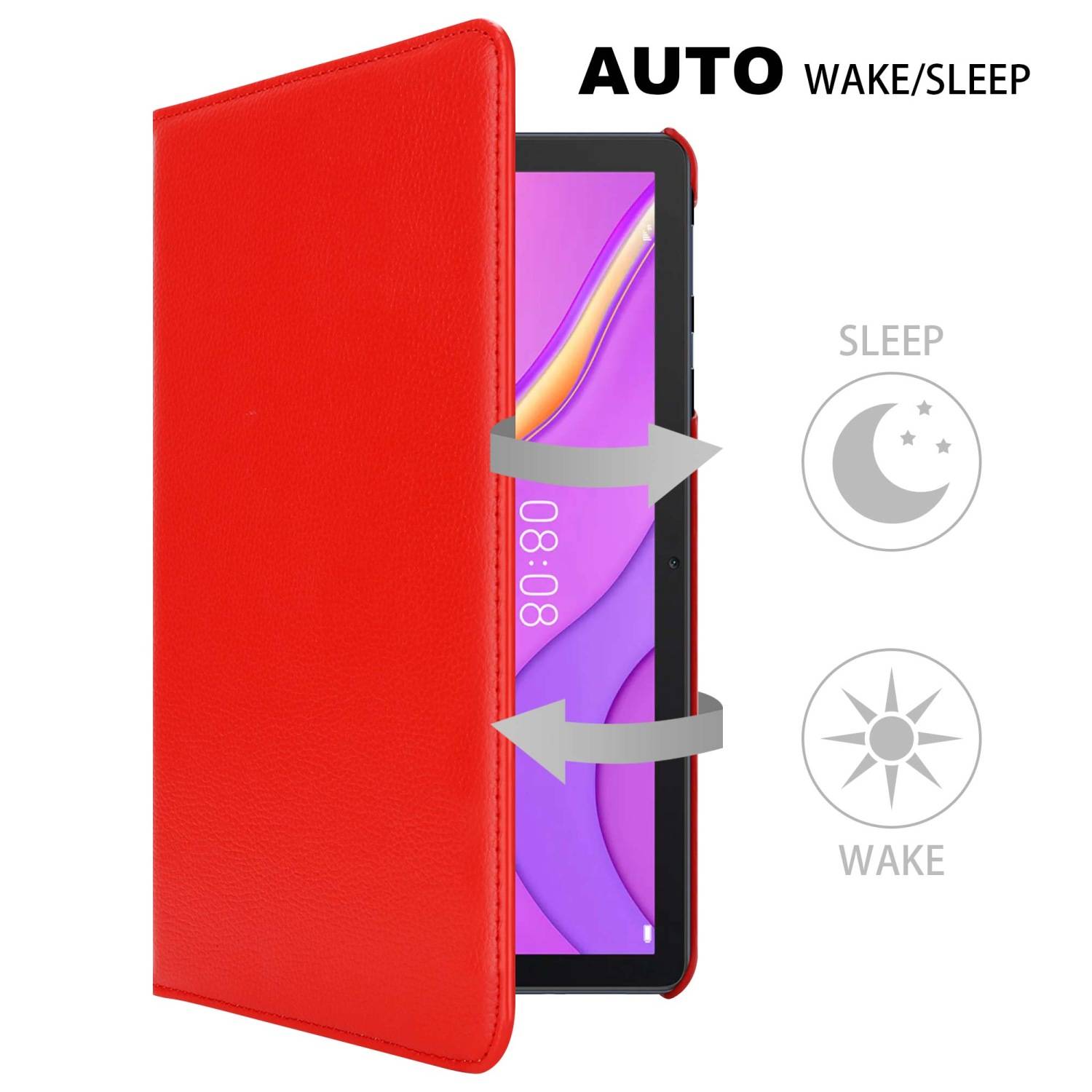 Cadorabo Hülle für Huawei MatePad T 10 (9.7 Zoll) / T 10s (10.1 Zoll) Tablet Schutz Hülle in Rot Schutzhülle Etui Case