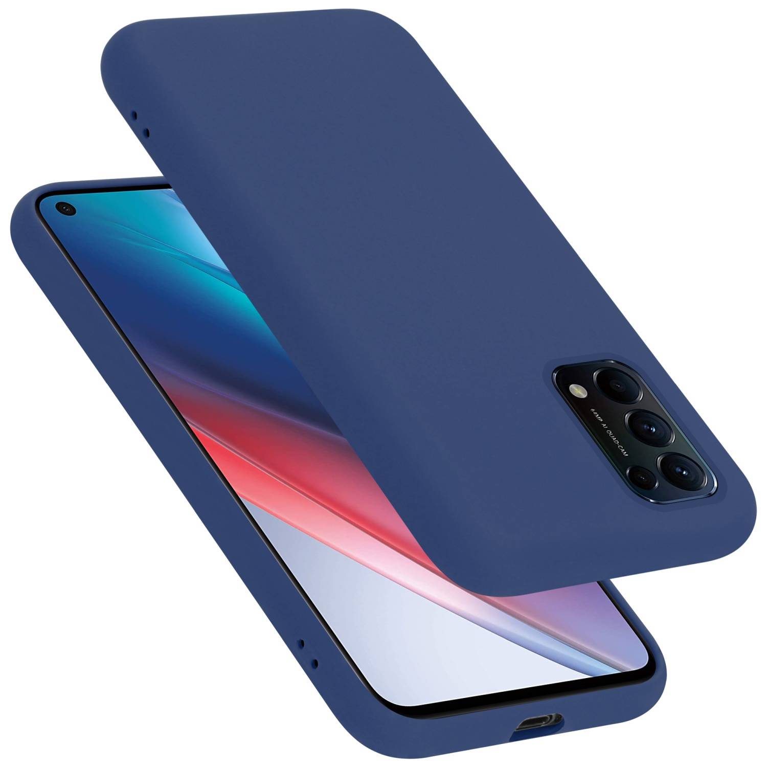 Cadorabo Schutzhülle für Oppo FIND X3 LITE Hülle in Blau Handyhülle Case Cover TPU Etui