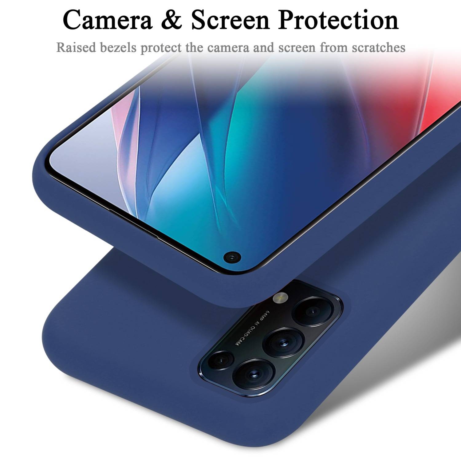 Cadorabo Schutzhülle für Oppo FIND X3 LITE Hülle in Blau Handyhülle Case Cover TPU Etui