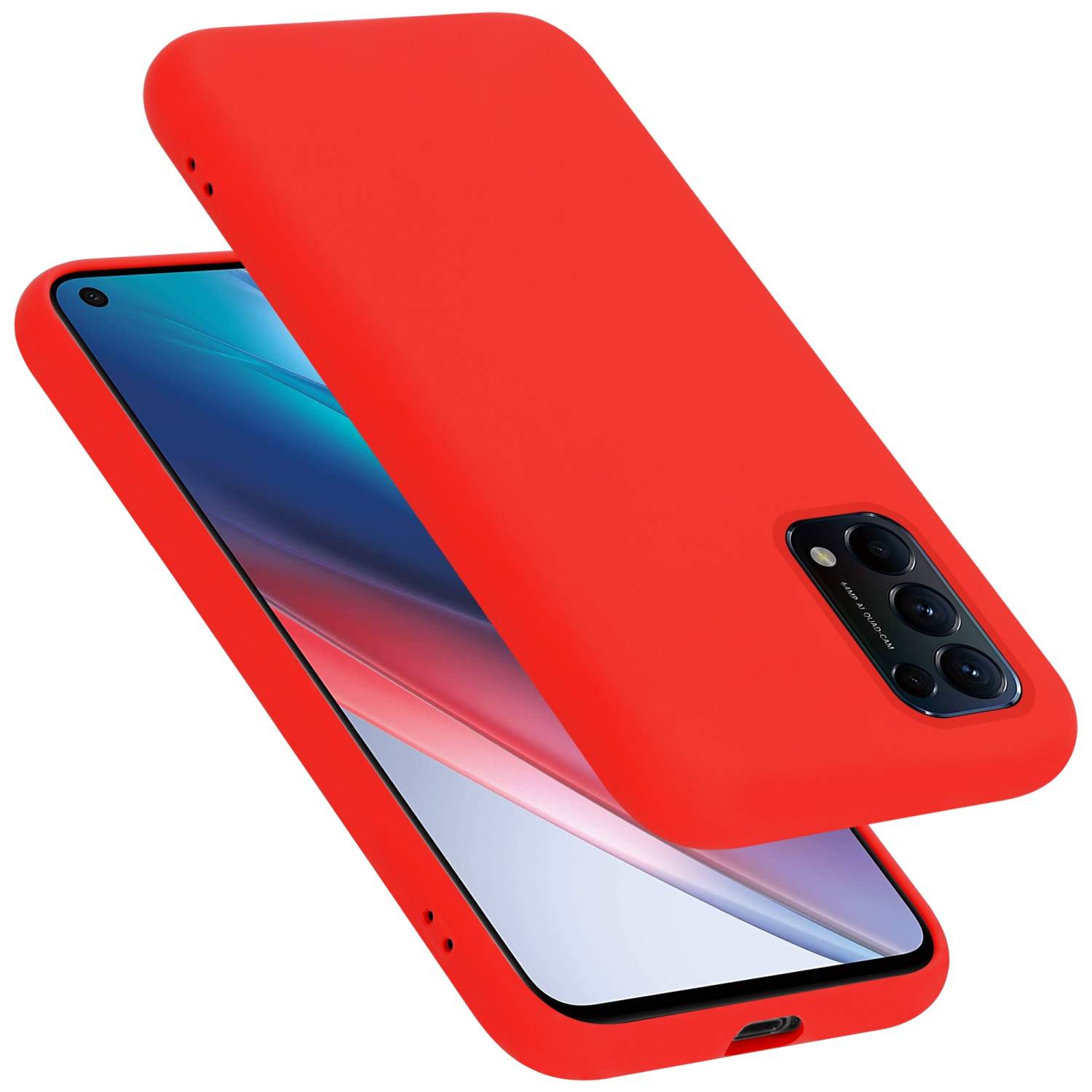 Cadorabo Schutzhülle für Oppo FIND X3 LITE Hülle in Rot Handyhülle Case Cover TPU Etui