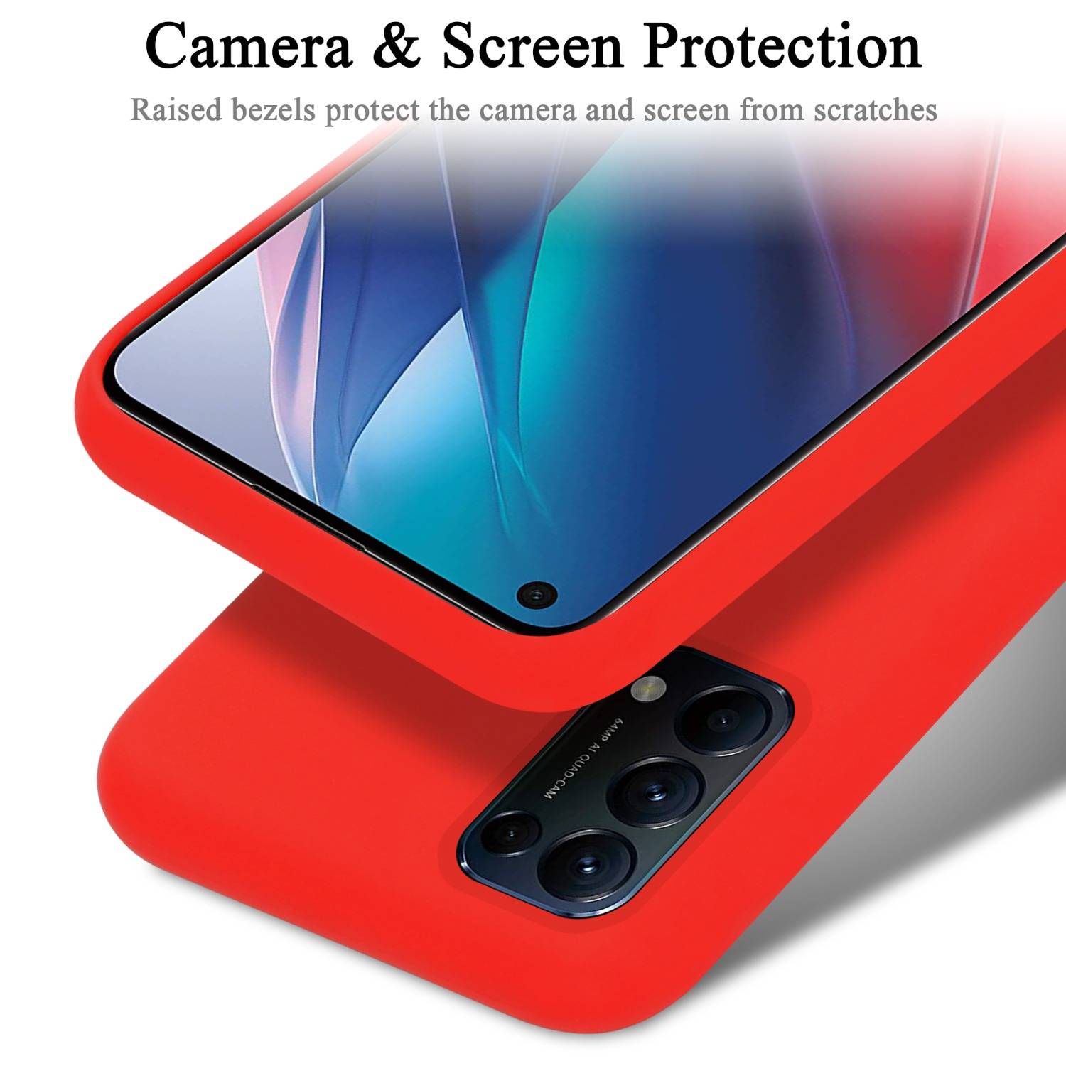 Cadorabo Schutzhülle für Oppo FIND X3 LITE Hülle in Rot Handyhülle Case Cover TPU Etui