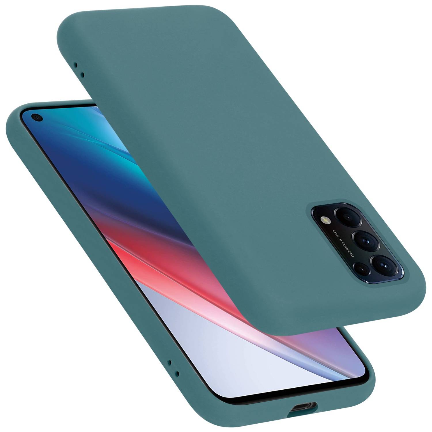 Cadorabo Schutzhülle für Oppo FIND X3 LITE Hülle in Grün Handyhülle Case Cover TPU Etui