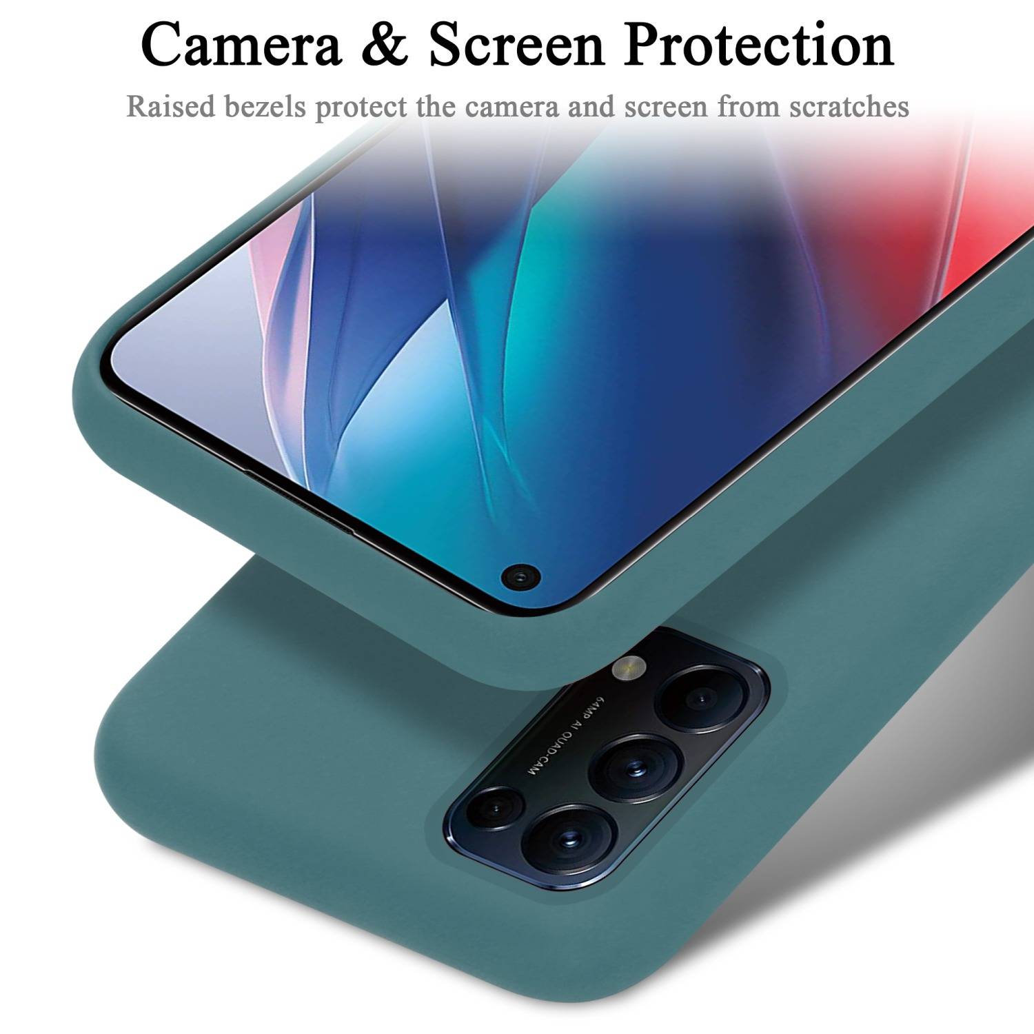Cadorabo Schutzhülle für Oppo FIND X3 LITE Hülle in Grün Handyhülle Case Cover TPU Etui