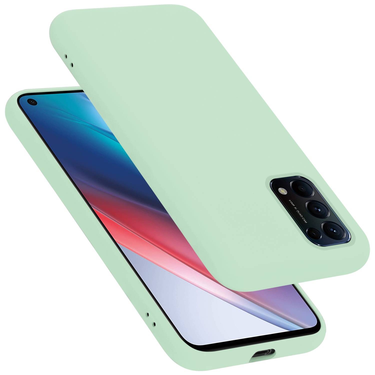 Cadorabo Schutzhülle für Oppo FIND X3 LITE Hülle in Grün Handyhülle Case Cover TPU Etui