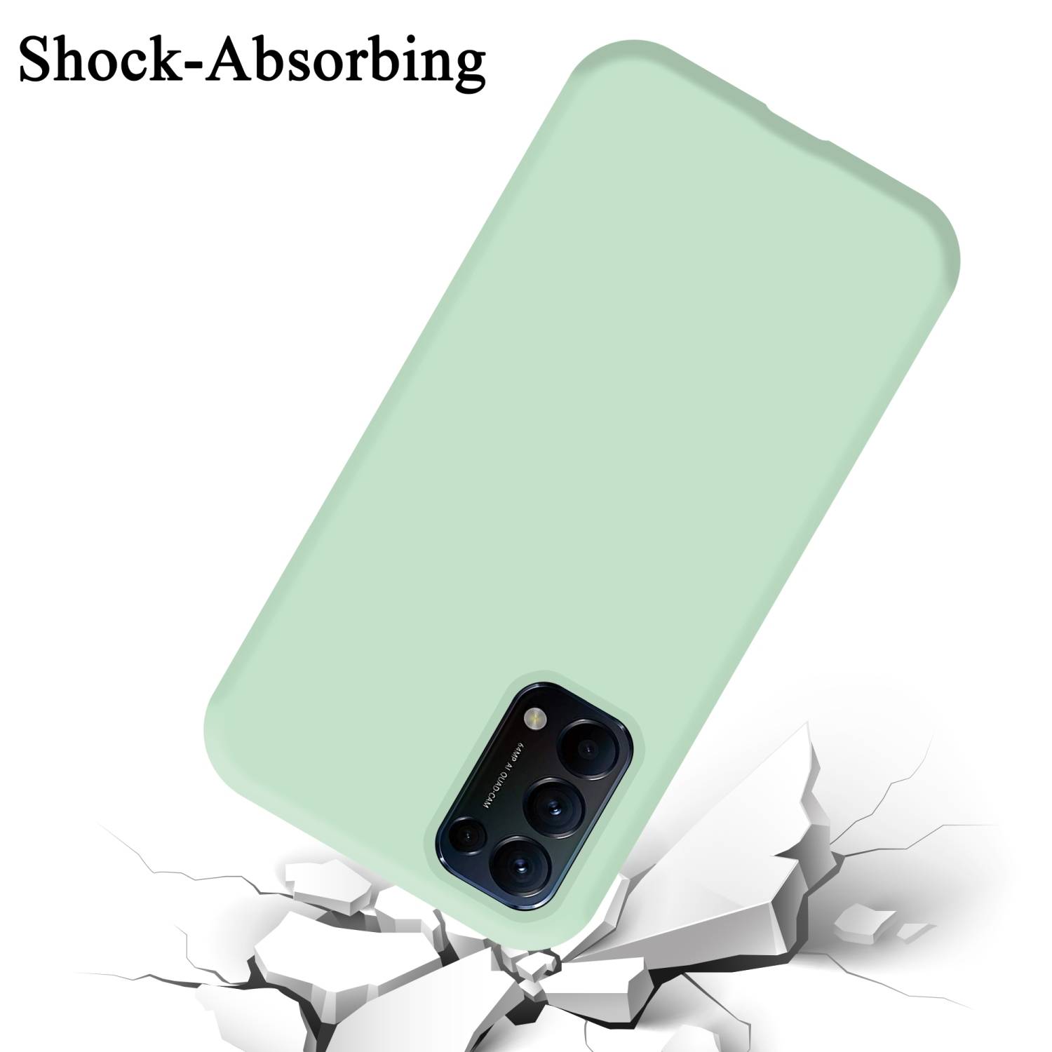 Cadorabo Schutzhülle für Oppo FIND X3 LITE Hülle in Grün Handyhülle Case Cover TPU Etui