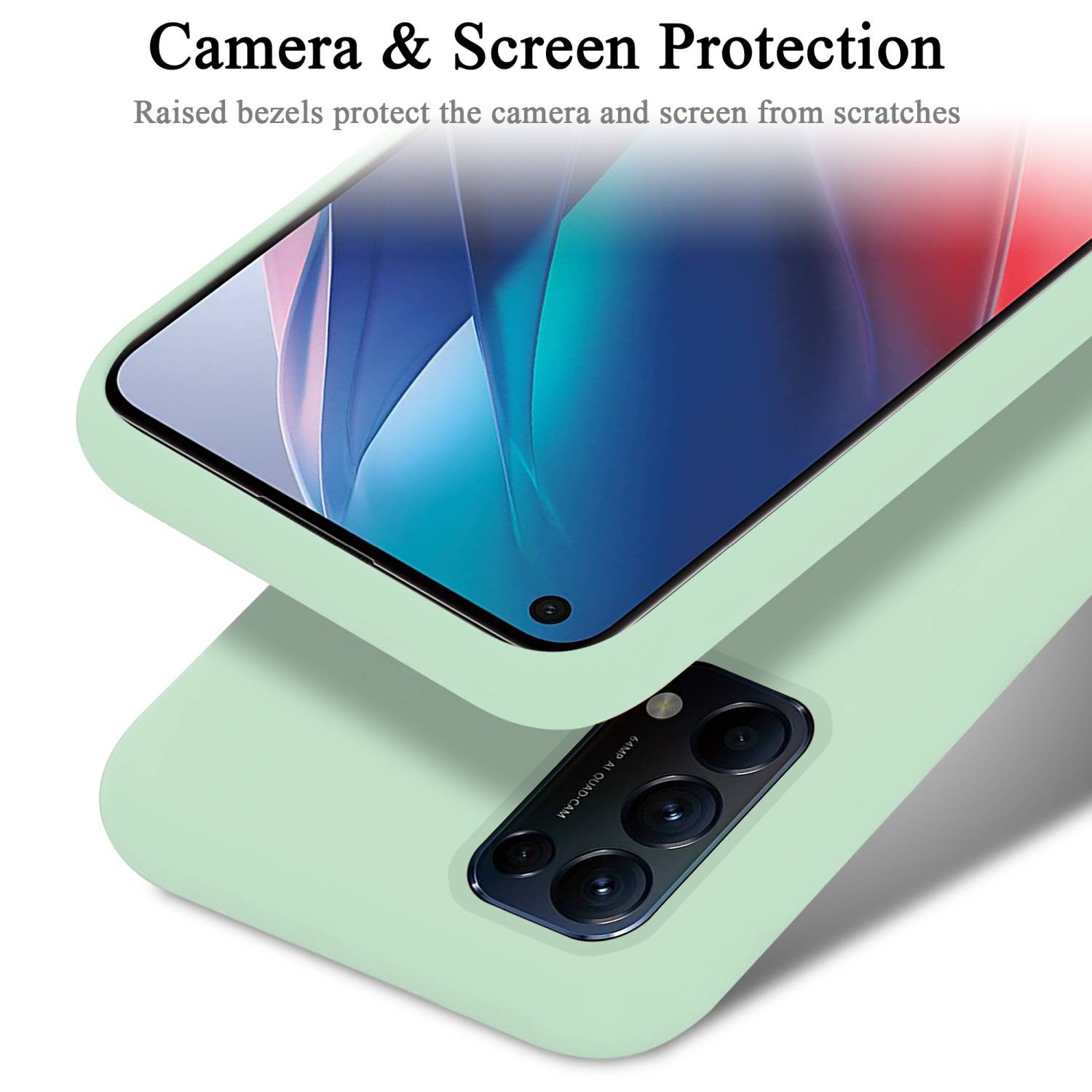 Cadorabo Schutzhülle für Oppo FIND X3 LITE Hülle in Grün Handyhülle Case Cover TPU Etui