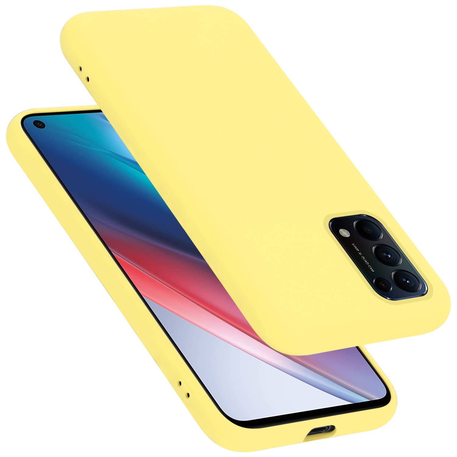 Cadorabo Schutzhülle für Oppo FIND X3 LITE Hülle in Gelb Handyhülle Case Cover TPU Etui