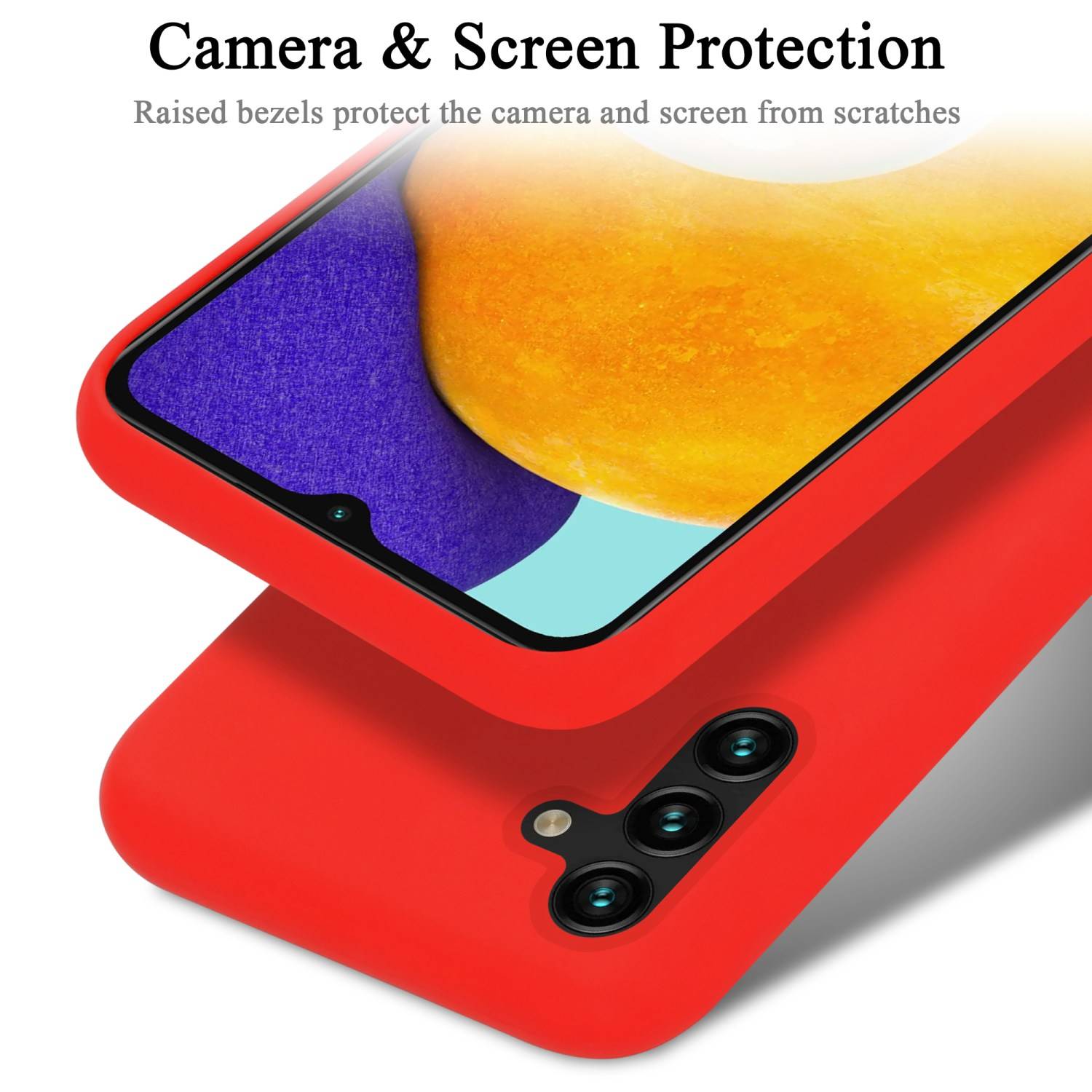 Cadorabo Schutzhülle für Samsung Galaxy A13 5G Hülle in Rot Handyhülle Case Cover TPU Etui