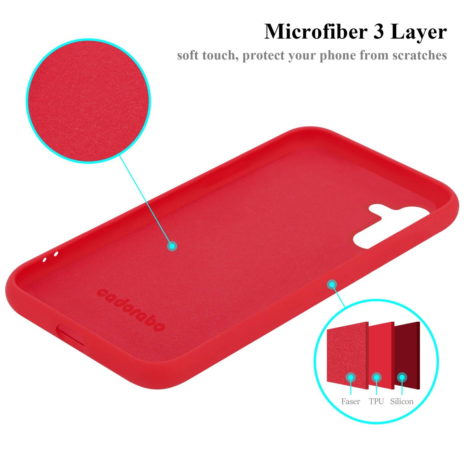 Cadorabo Schutzhülle für Samsung Galaxy A13 5G Hülle in Rot Handyhülle Case Cover TPU Etui