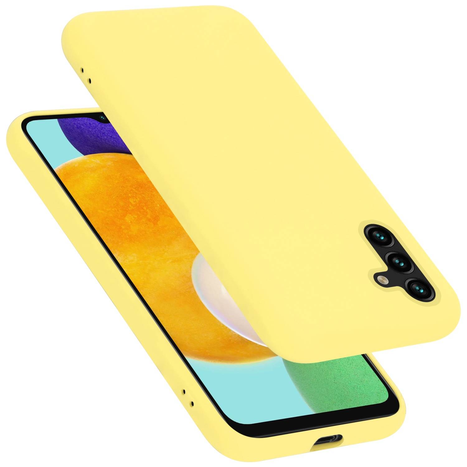 Cadorabo Schutzhülle für Samsung Galaxy A13 5G Hülle in Gelb Handyhülle Case Cover TPU Etui