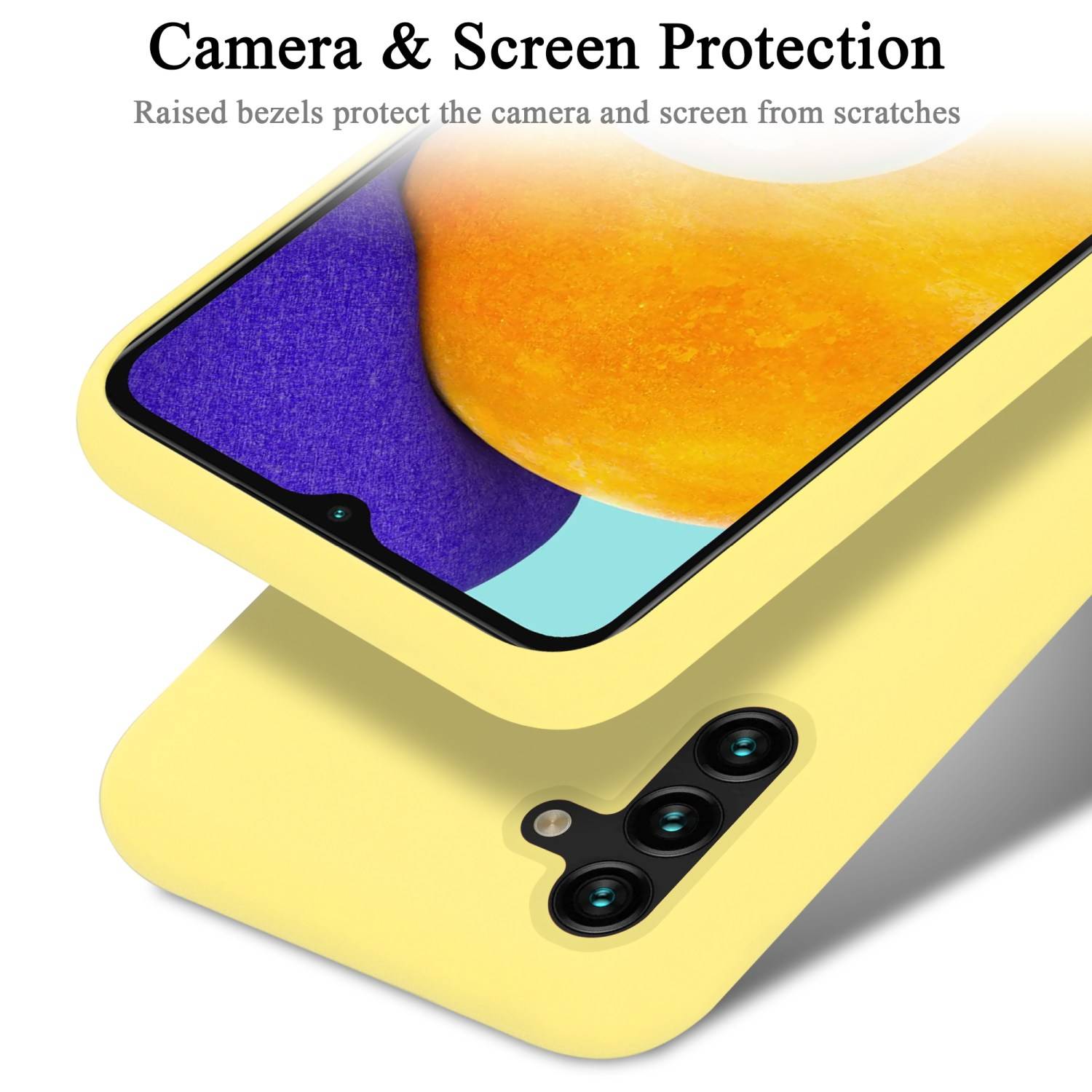 Cadorabo Schutzhülle für Samsung Galaxy A13 5G Hülle in Gelb Handyhülle Case Cover TPU Etui