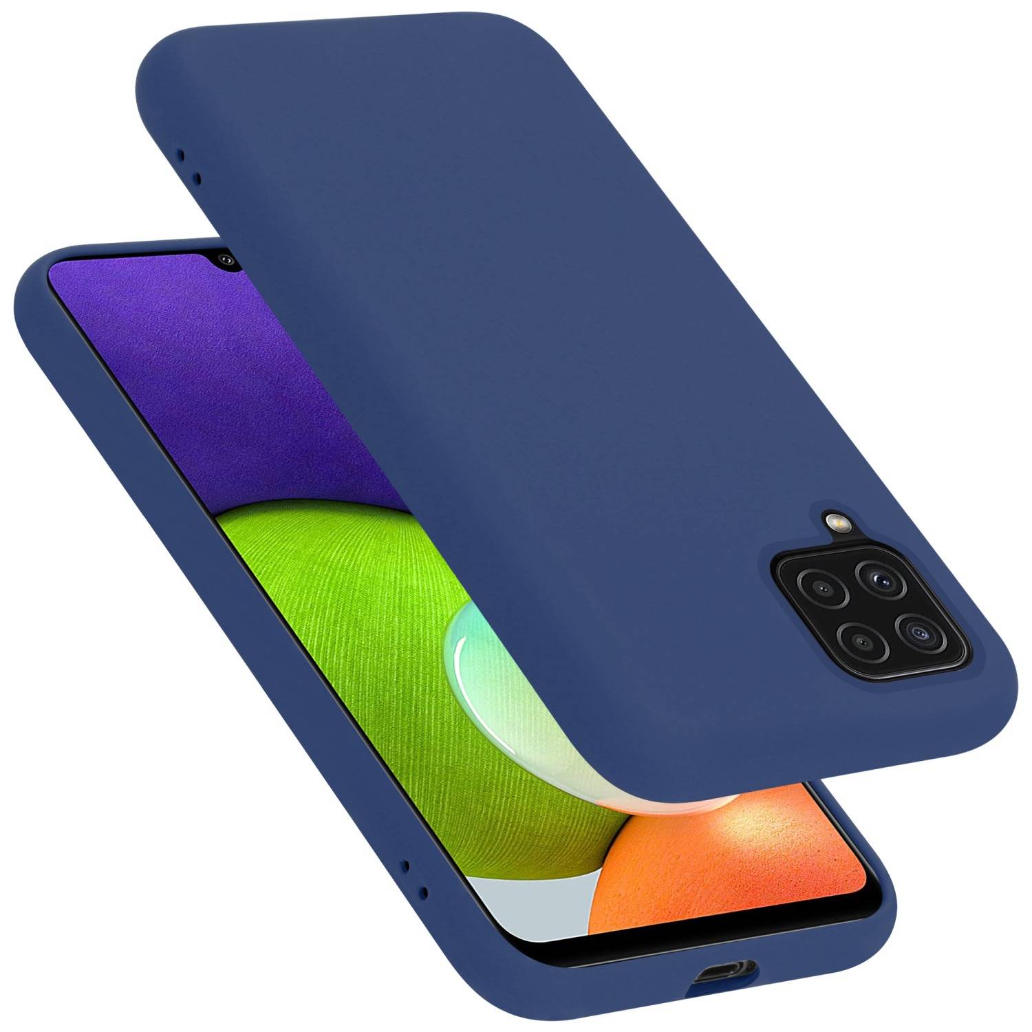 Cadorabo Schutzhülle für Samsung Galaxy A22 4G / M22 / M32 4G Hülle in Blau Handyhülle Case Cover TPU Etui