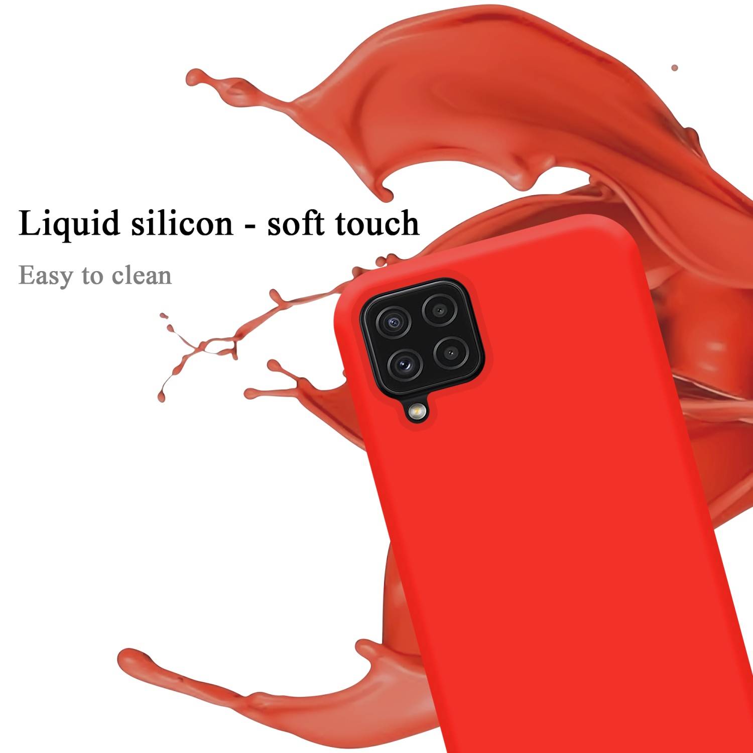 Cadorabo Schutzhülle für Samsung Galaxy A22 4G / M22 / M32 4G Hülle in Rot Handyhülle Case Cover TPU Etui