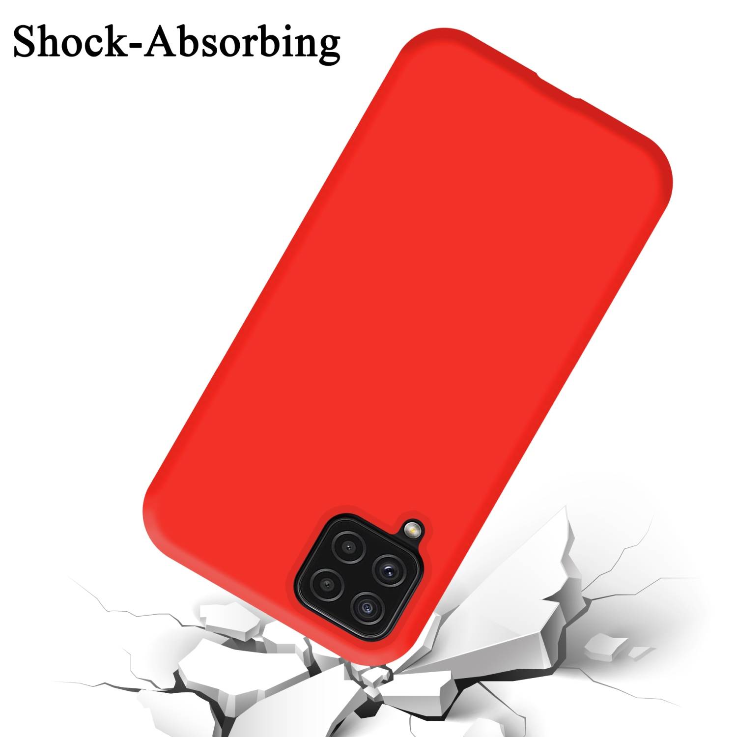 Cadorabo Schutzhülle für Samsung Galaxy A22 4G / M22 / M32 4G Hülle in Rot Handyhülle Case Cover TPU Etui