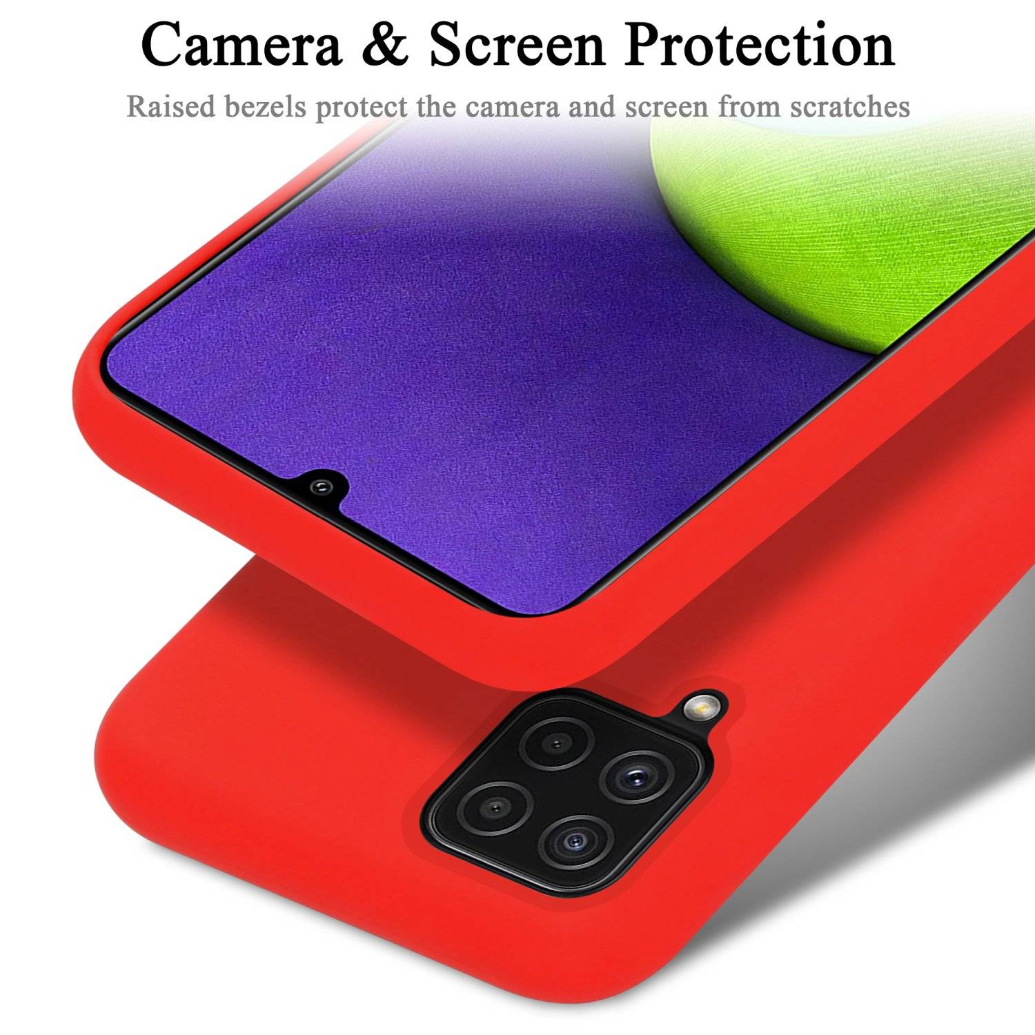 Cadorabo Schutzhülle für Samsung Galaxy A22 4G / M22 / M32 4G Hülle in Rot Handyhülle Case Cover TPU Etui