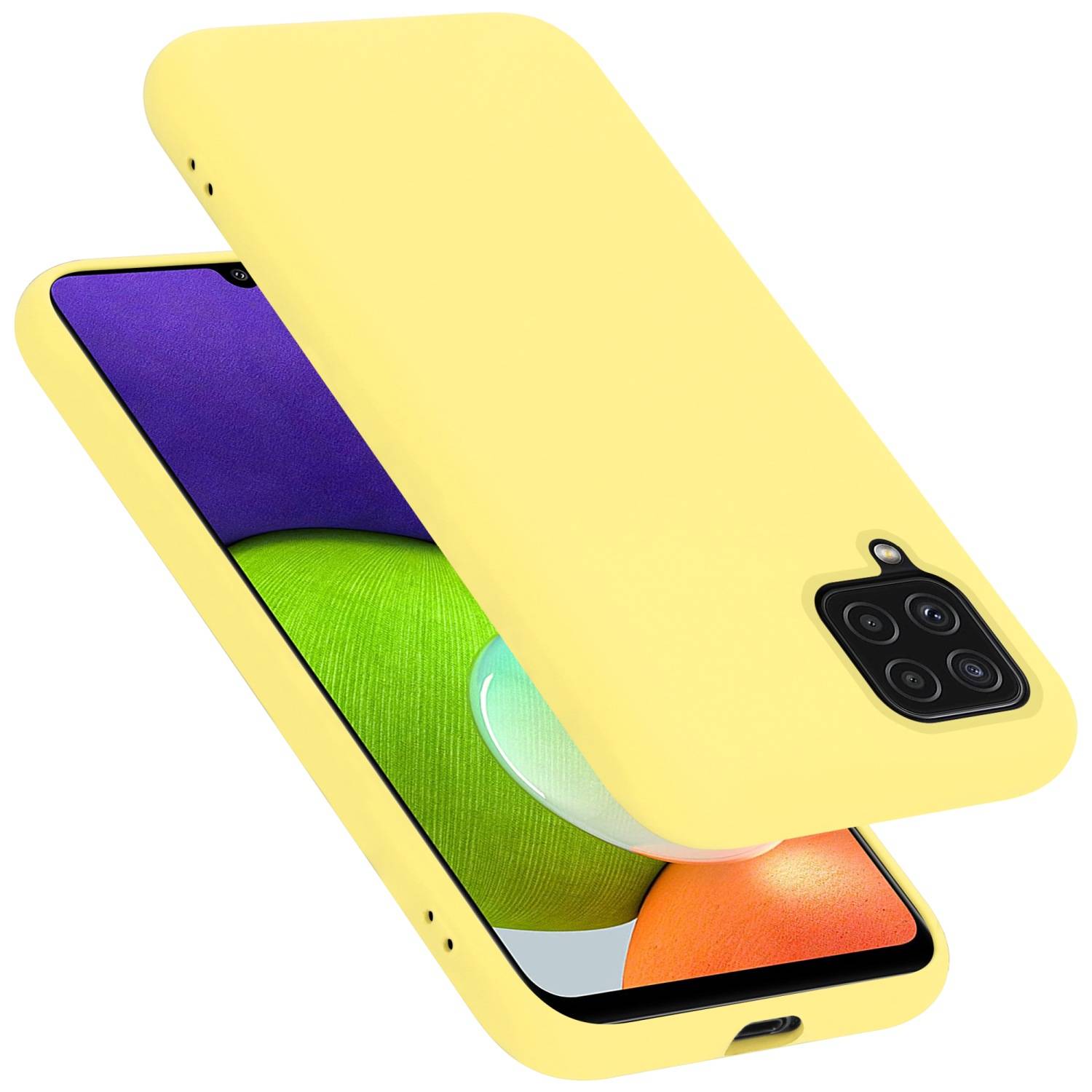 Cadorabo Schutzhülle für Samsung Galaxy A22 4G / M22 / M32 4G Hülle in Gelb Handyhülle Case Cover TPU Etui