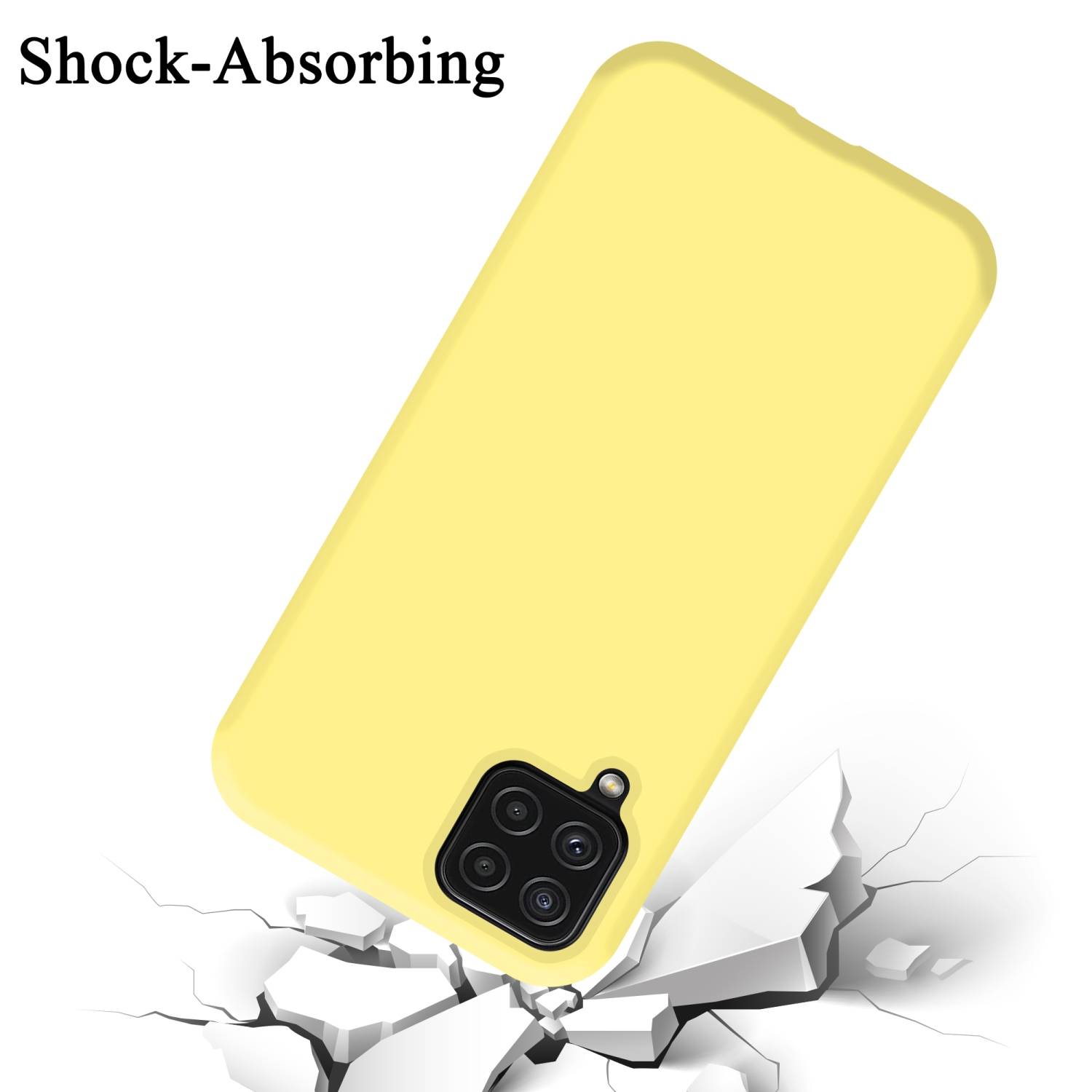Cadorabo Schutzhülle für Samsung Galaxy A22 4G / M22 / M32 4G Hülle in Gelb Handyhülle Case Cover TPU Etui