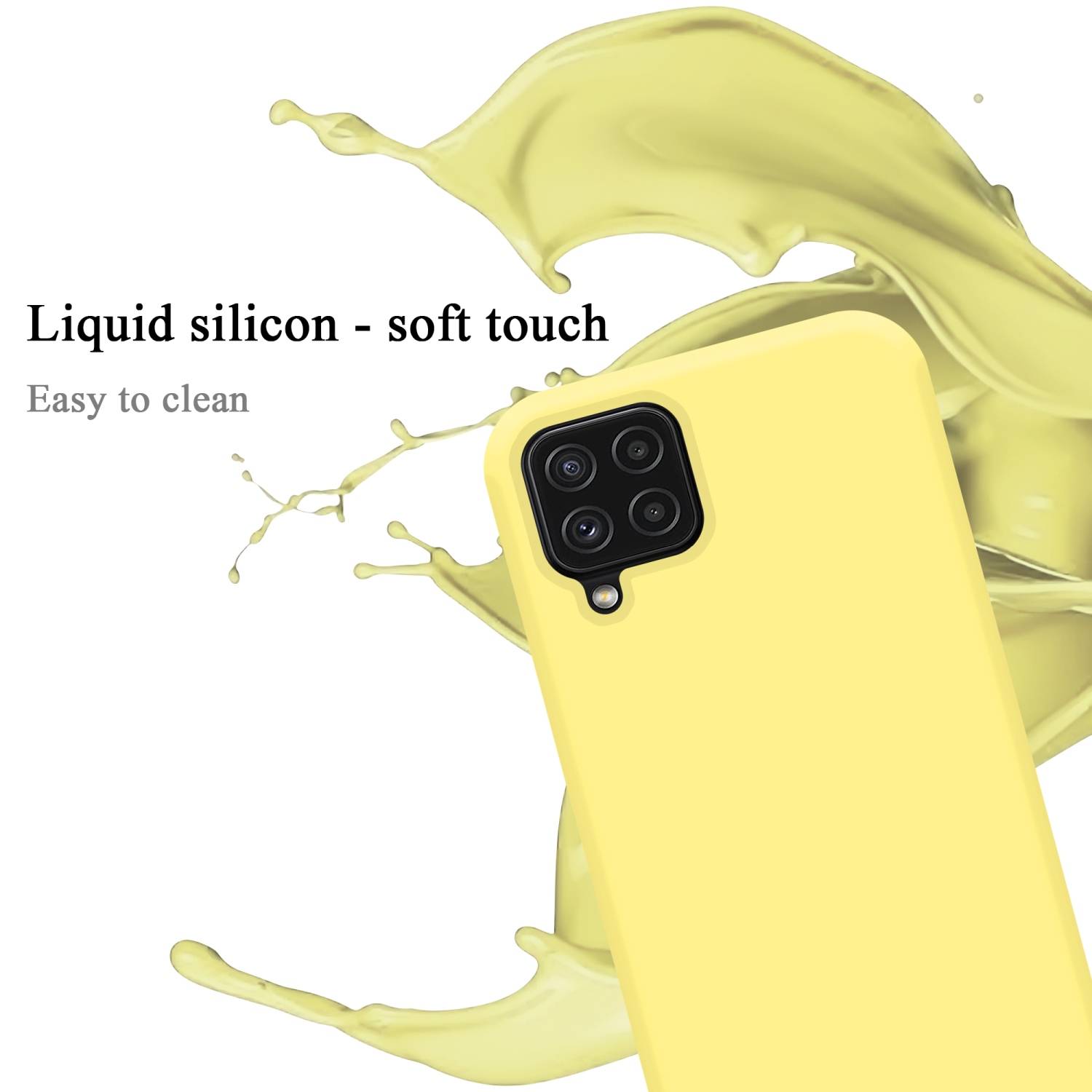 Cadorabo Schutzhülle für Samsung Galaxy A22 4G / M22 / M32 4G Hülle in Gelb Handyhülle Case Cover TPU Etui