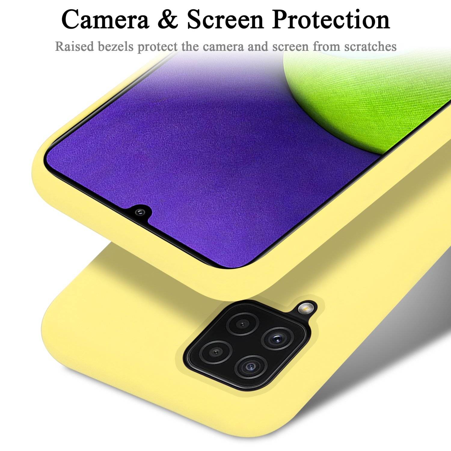 Cadorabo Schutzhülle für Samsung Galaxy A22 4G / M22 / M32 4G Hülle in Gelb Handyhülle Case Cover TPU Etui