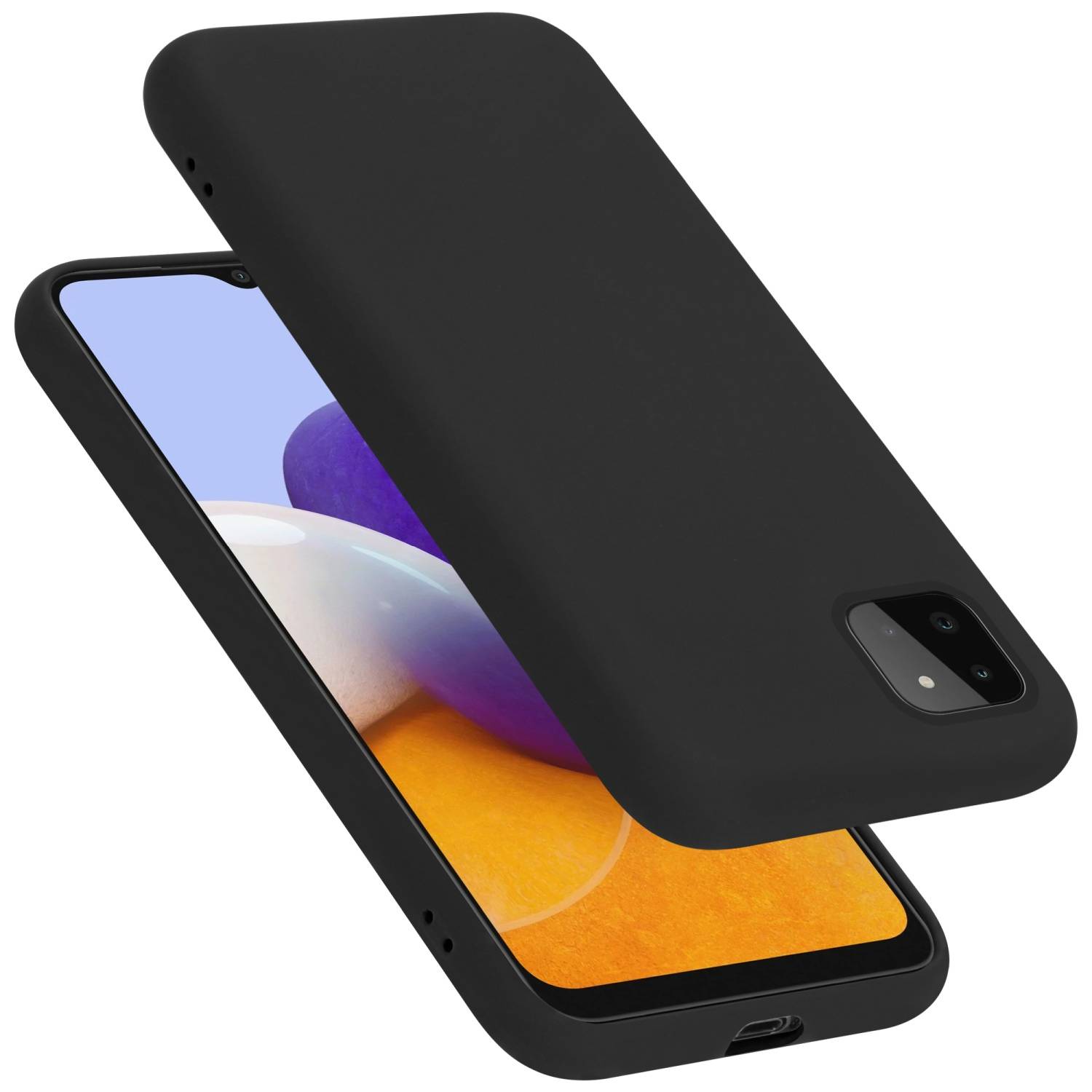 Cadorabo Schutzhülle für Samsung Galaxy A22 5G Hülle in Schwarz Handyhülle Case Cover TPU Etui