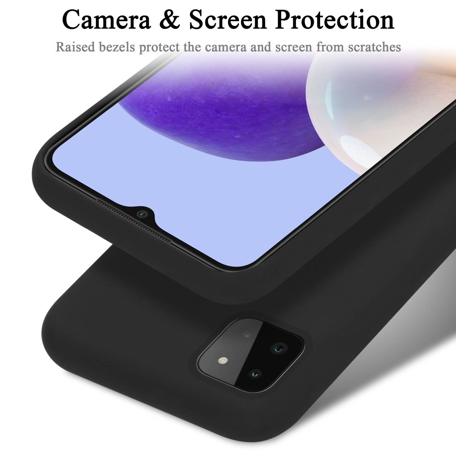 Cadorabo Schutzhülle für Samsung Galaxy A22 5G Hülle in Schwarz Handyhülle Case Cover TPU Etui