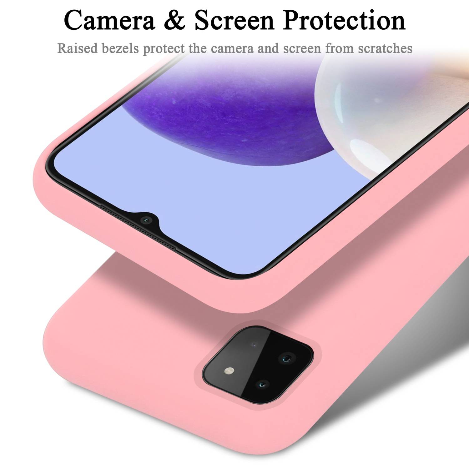 Cadorabo Schutzhülle für Samsung Galaxy A22 5G Hülle in Rosa Handyhülle Case Cover TPU Etui
