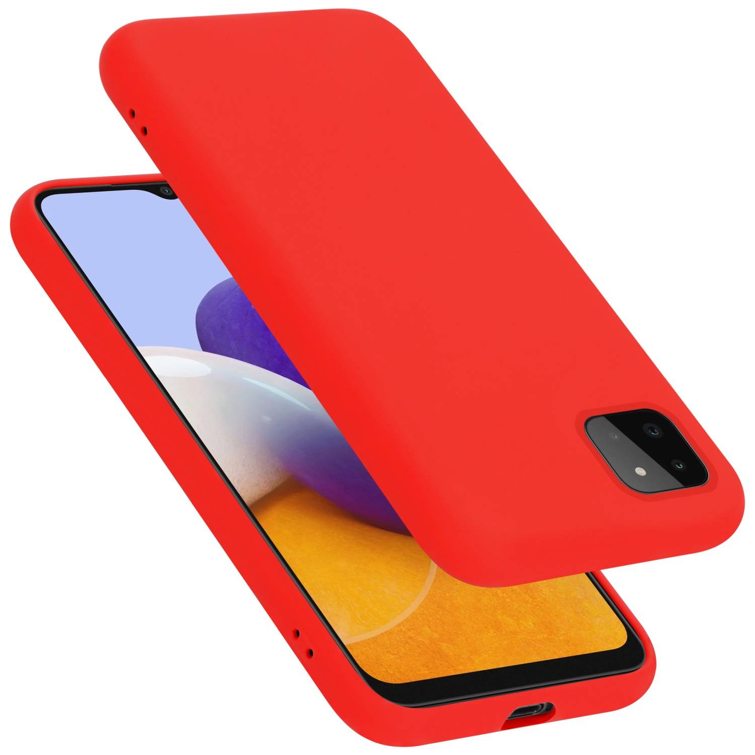 Cadorabo Schutzhülle für Samsung Galaxy A22 5G Hülle in Rot Handyhülle Case Cover TPU Etui