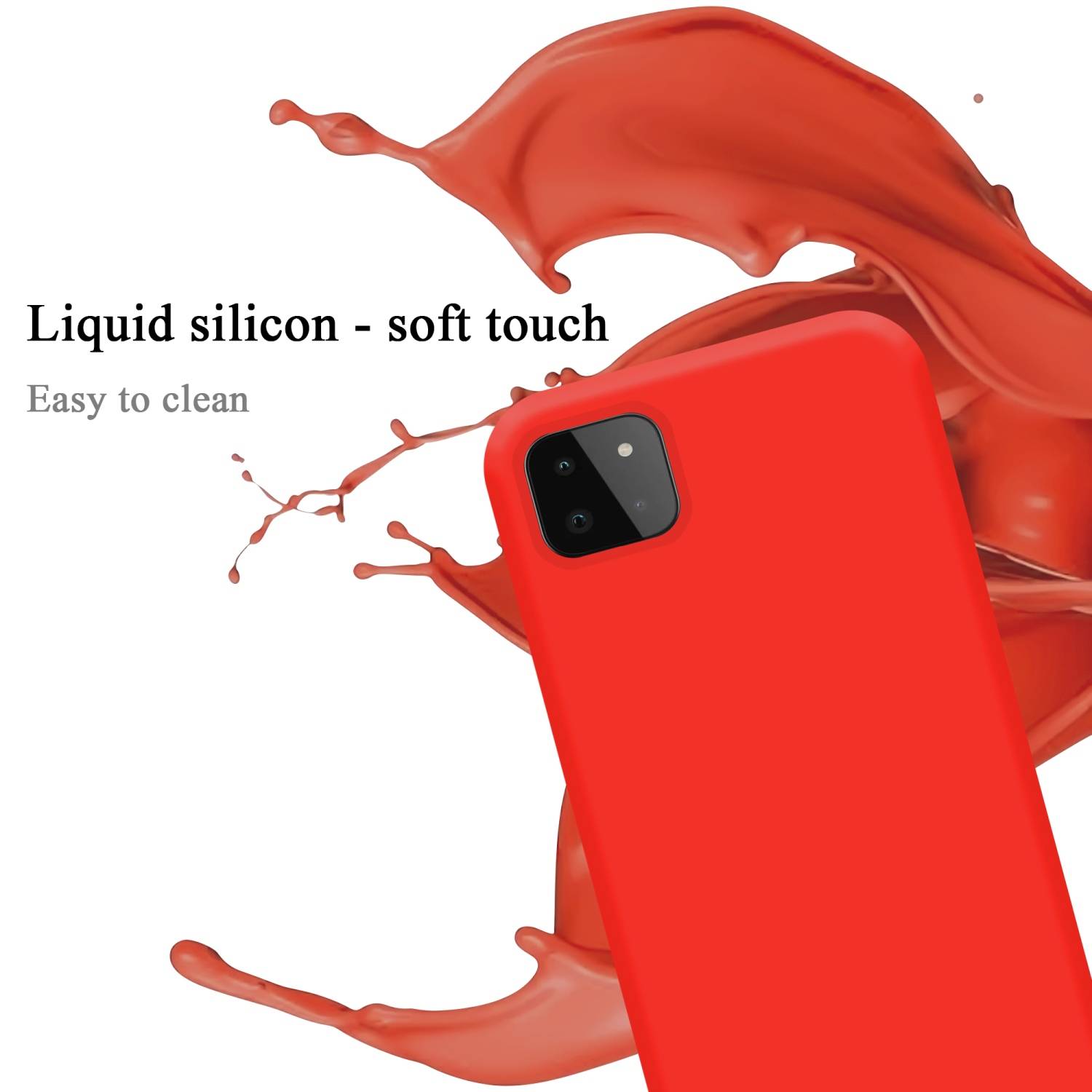 Cadorabo Schutzhülle für Samsung Galaxy A22 5G Hülle in Rot Handyhülle Case Cover TPU Etui