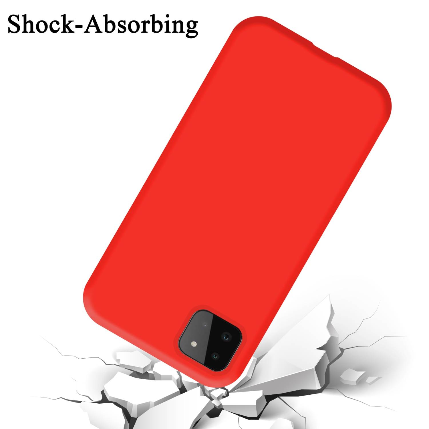 Cadorabo Schutzhülle für Samsung Galaxy A22 5G Hülle in Rot Handyhülle Case Cover TPU Etui