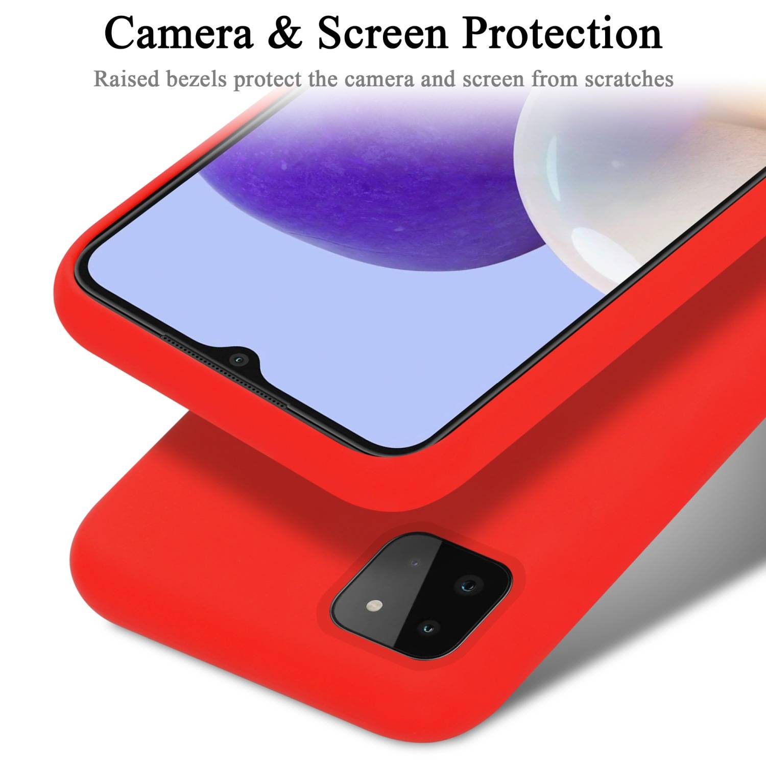 Cadorabo Schutzhülle für Samsung Galaxy A22 5G Hülle in Rot Handyhülle Case Cover TPU Etui