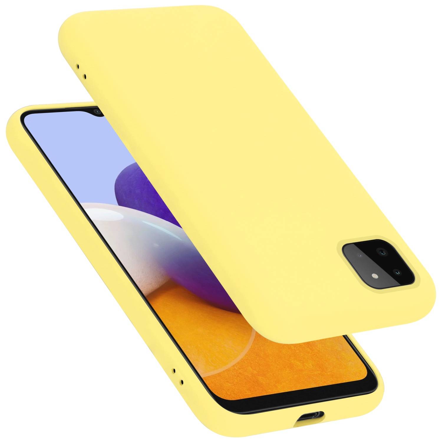 Cadorabo Schutzhülle für Samsung Galaxy A22 5G Hülle in Gelb Handyhülle Case Cover TPU Etui