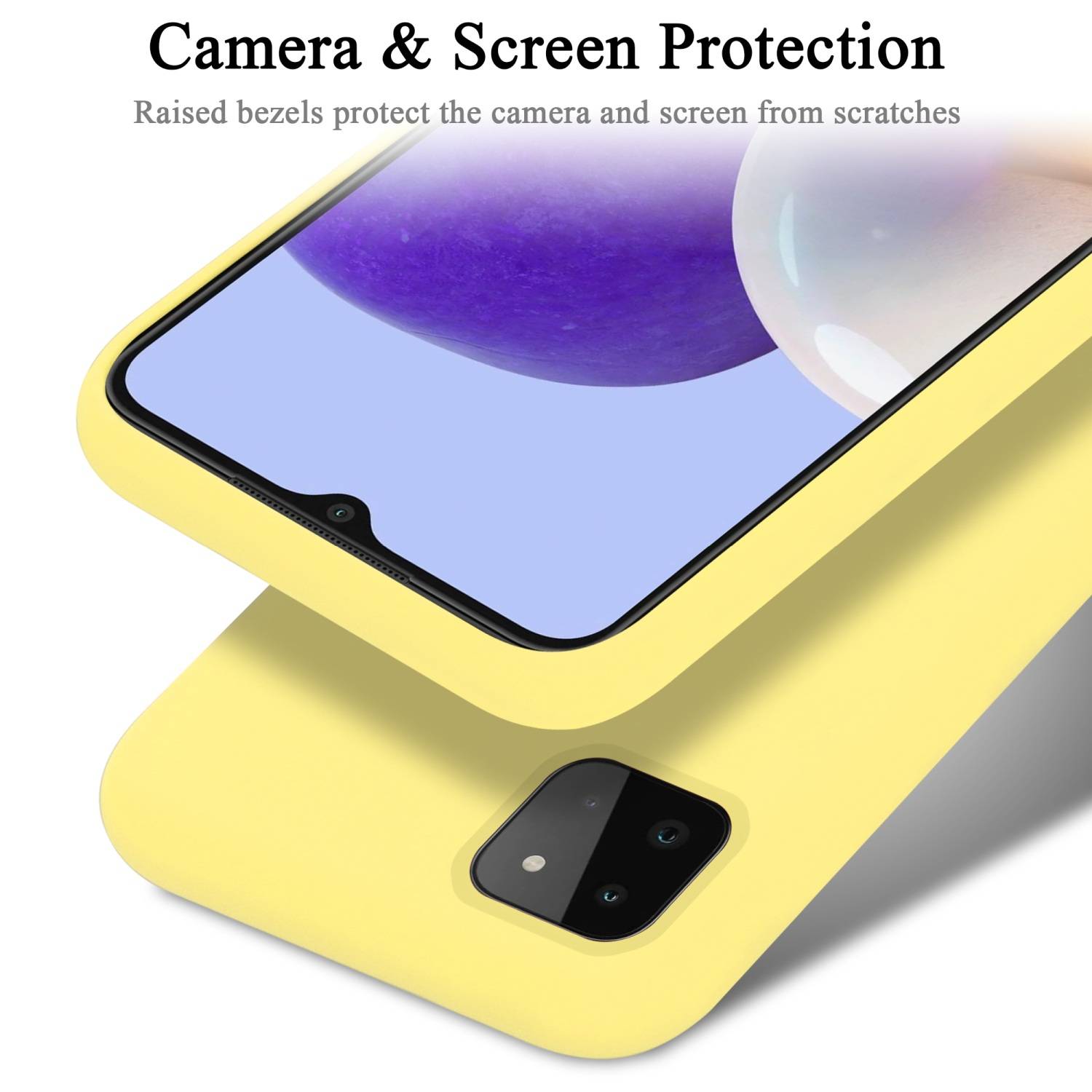 Cadorabo Schutzhülle für Samsung Galaxy A22 5G Hülle in Gelb Handyhülle Case Cover TPU Etui