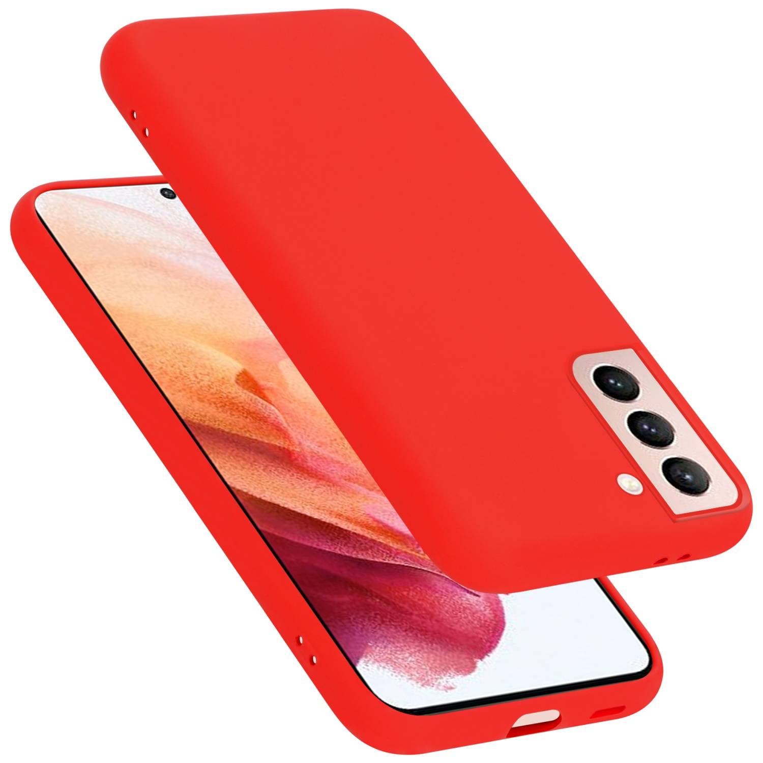 Cadorabo Schutzhülle für Samsung Galaxy S22 Hülle in Rot Handyhülle Case Cover TPU Etui