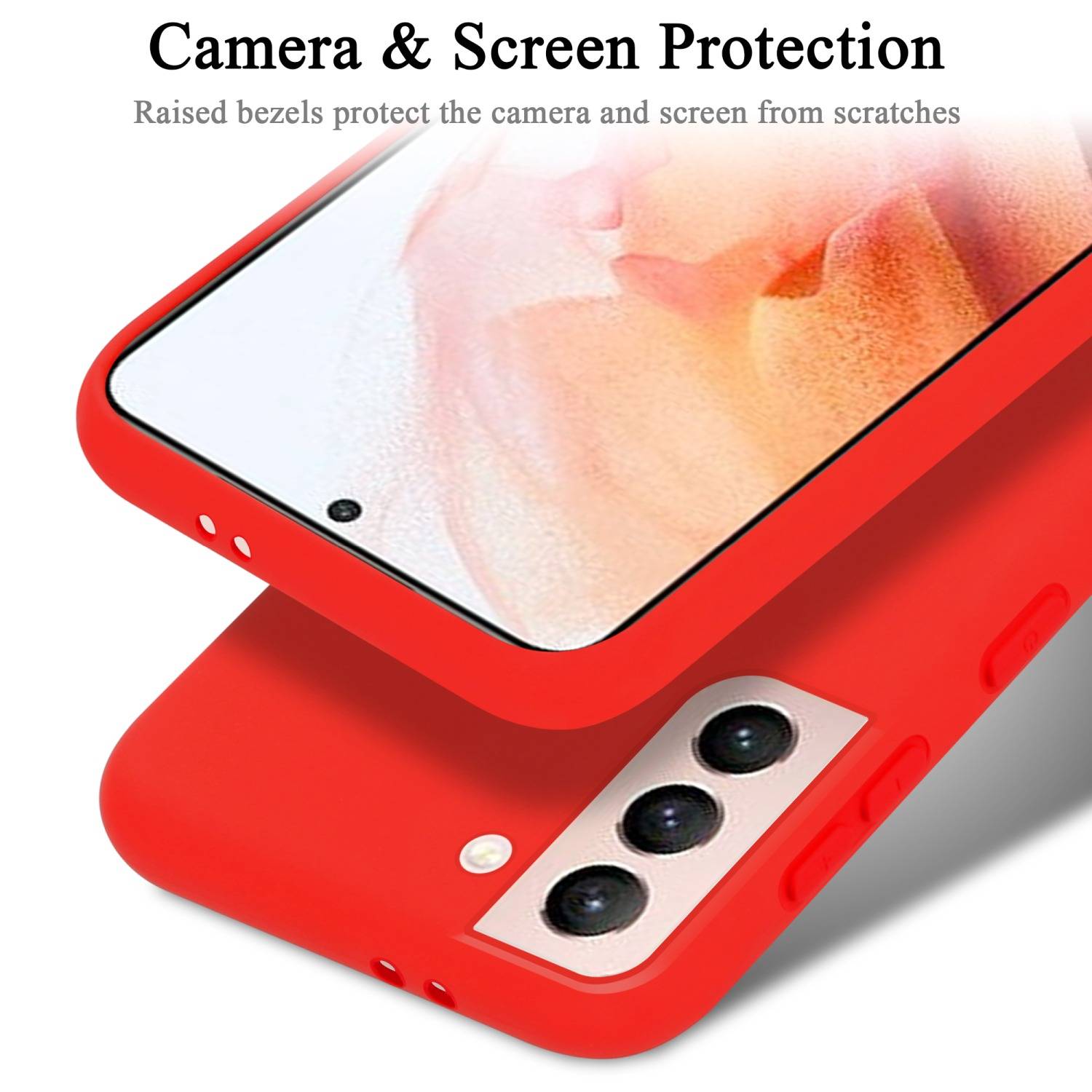 Cadorabo Schutzhülle für Samsung Galaxy S22 Hülle in Rot Handyhülle Case Cover TPU Etui